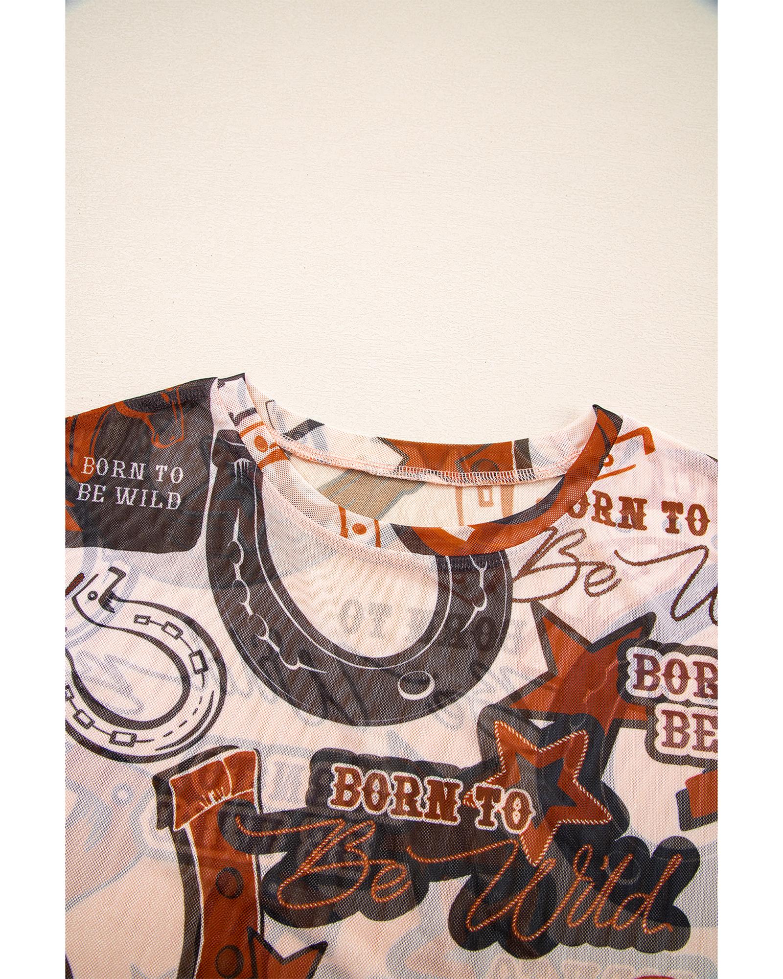 V539-AZEXDC25227472-P1720-M-202508291730-05 Brown Western Horseshoe Printed Mesh T Shirt - M - Image 6