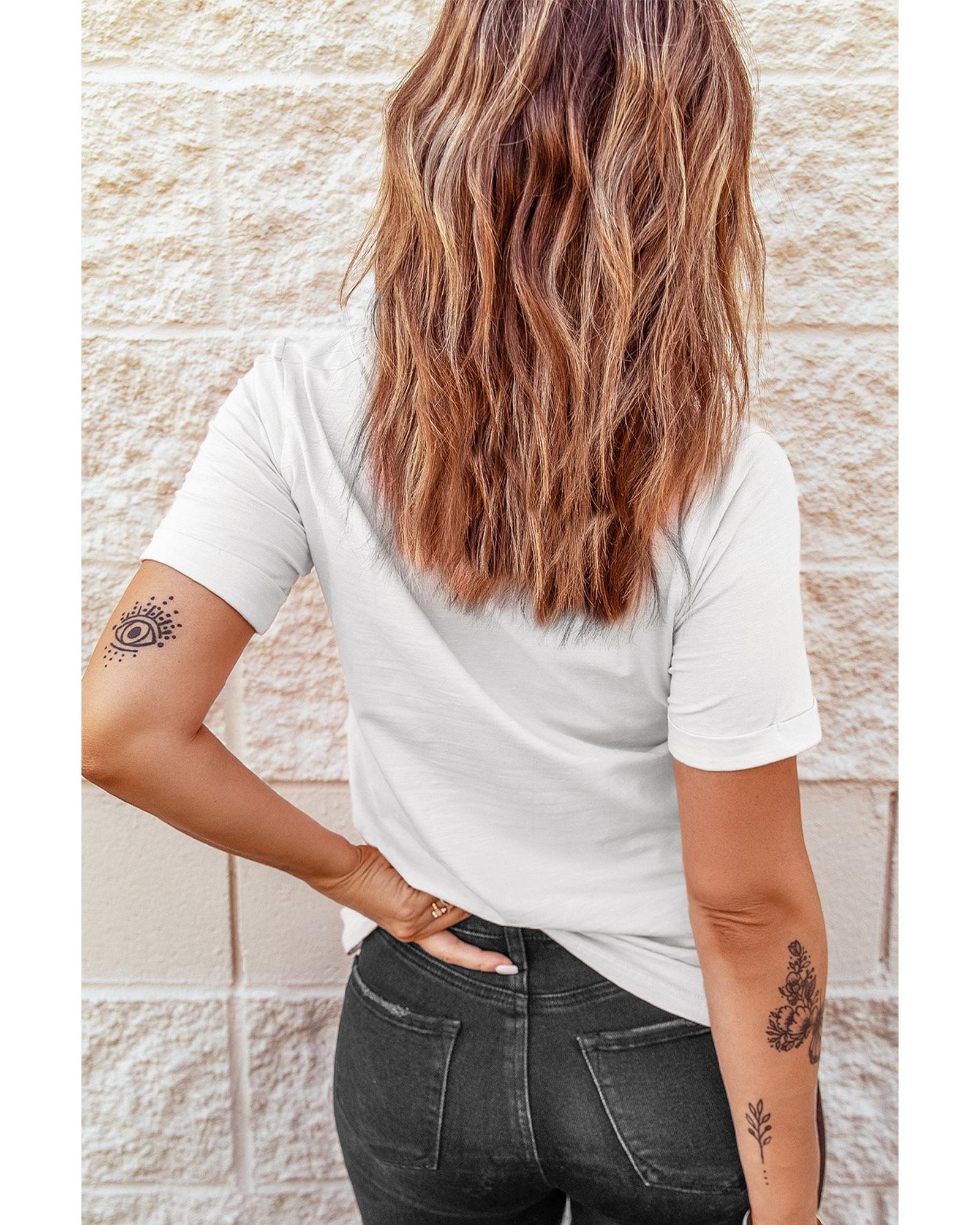 V539-AZEXDC25227853-1-M-202508291950-00 White Leopard LOVE Double Heart Printed Valentines Graphic Tee - M - Image 1