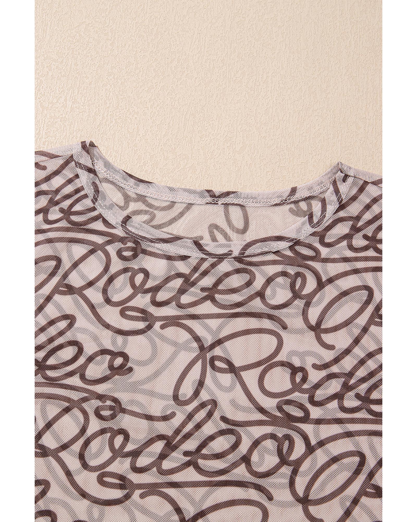 V539-AZEXDC25228091-P1720-XL-202508280800-06 Brown Rodeo Print Round Neck Slim Fit Mesh T Shirt - XL - Image 7