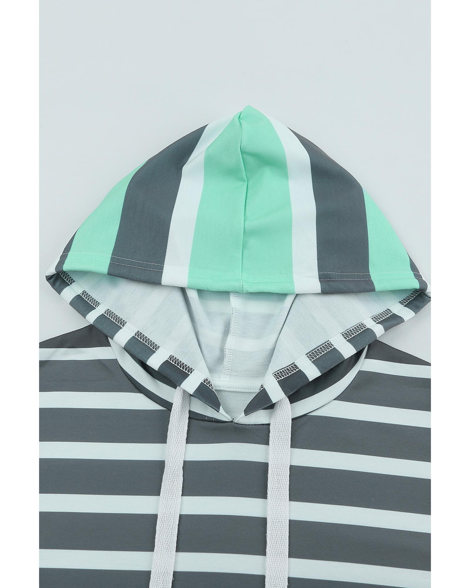 V539-AZEXDC25311952-9-M-202508251625-00 Azura Exchange Striped Drawstring Long Sleeve Hoodie - M - Image 1
