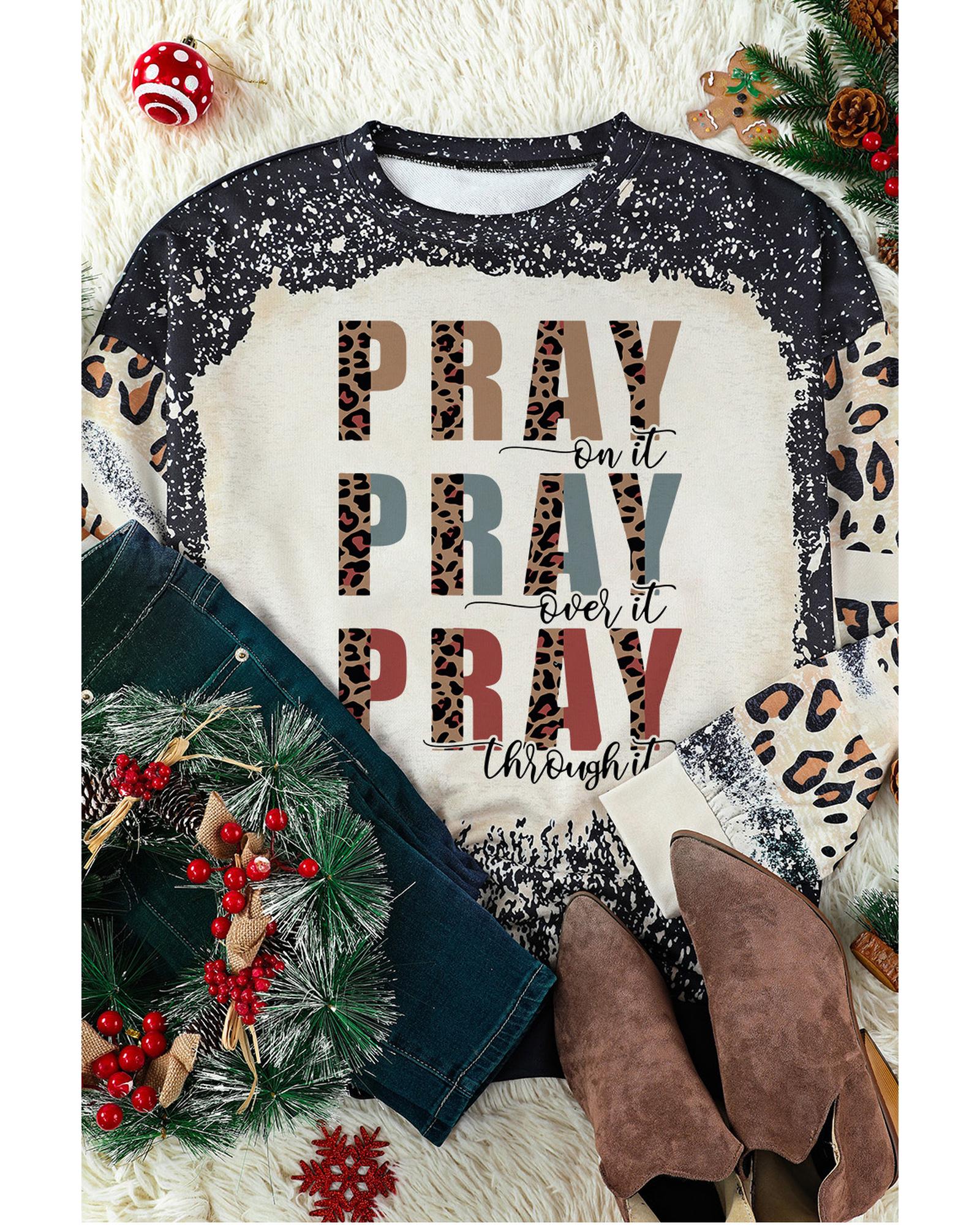 V539-AZEXDC25313534-2-L-202508251715-00 Azura Exchange Leopard Bleached Color Block Sweatshirt - L - Image 1