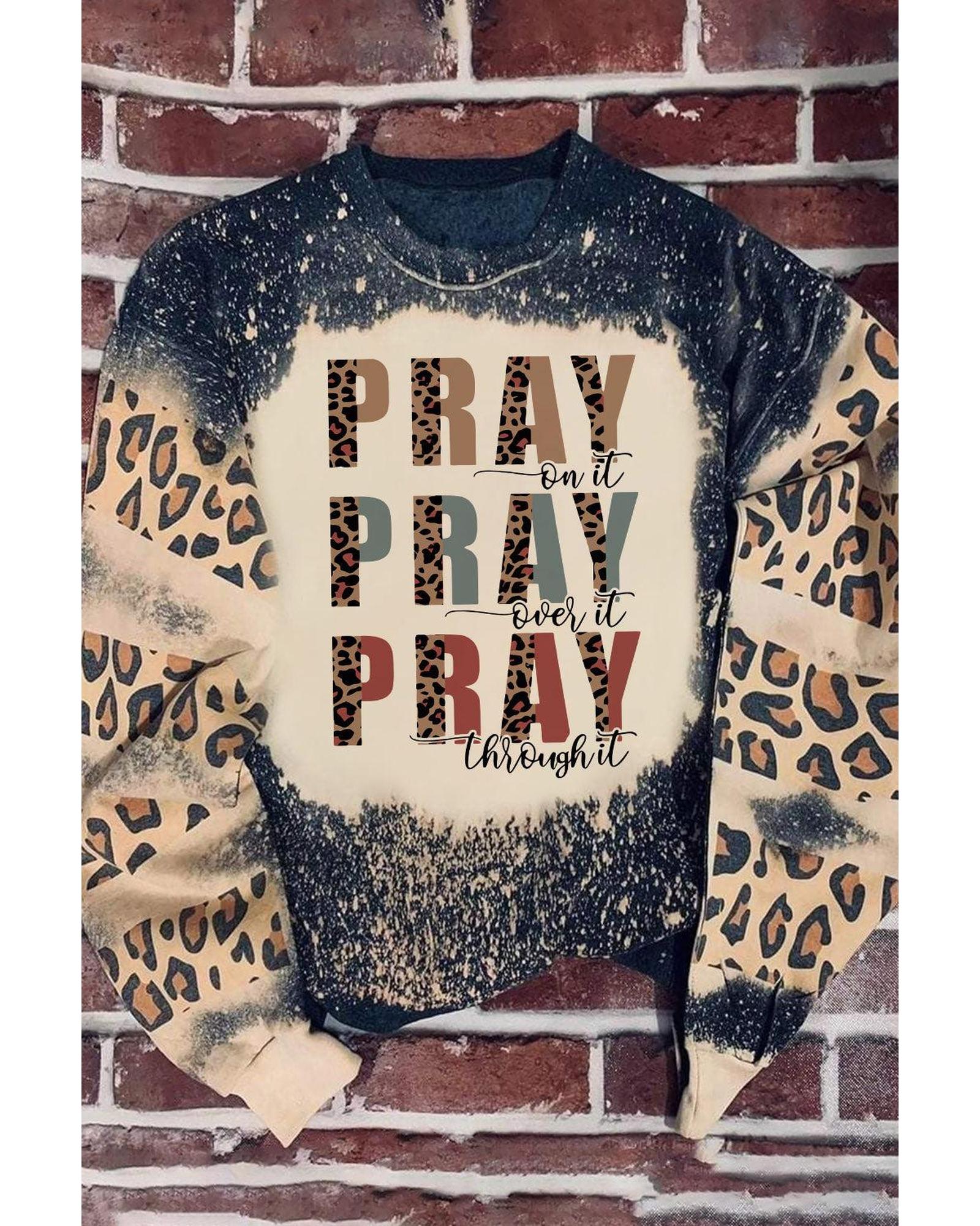 V539-AZEXDC25313534-2-M-202508270055-00 Azura Exchange Leopard Bleached Color Block Sweatshirt - M - Image 1