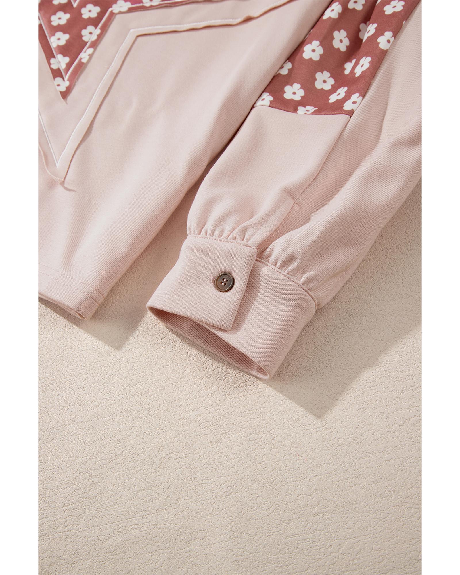 V539-AZEXDC25316979-P1210-XL-202508281915-00 Delicacy Floral Patchwork Star Pattern Drawstring Hoodie - XL - Image 1