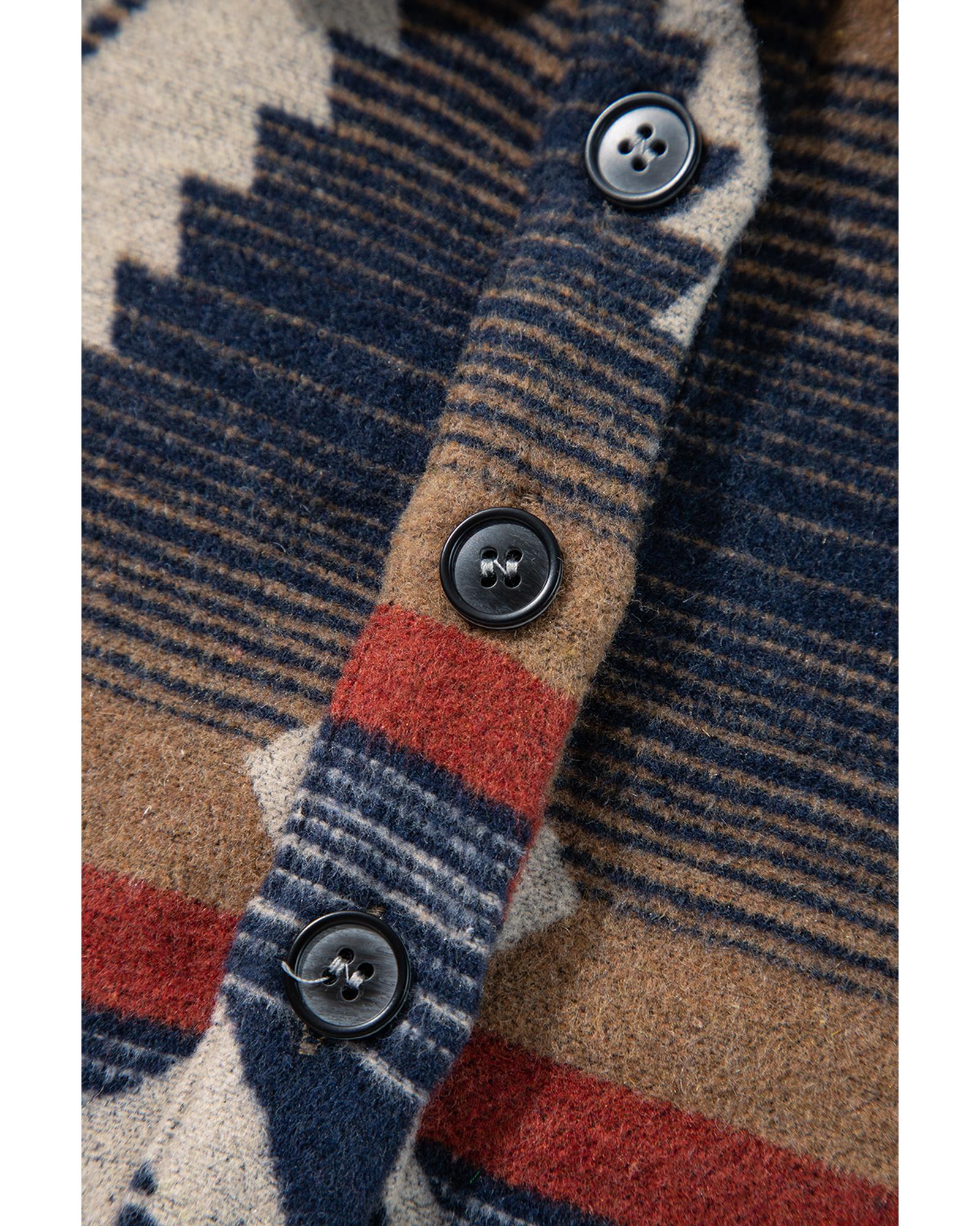 V539-AZEXDC25317841-P1722-S-202506130507-04 Brown Western Aztec Collared Button-up Sweatshirt - S - Image 5