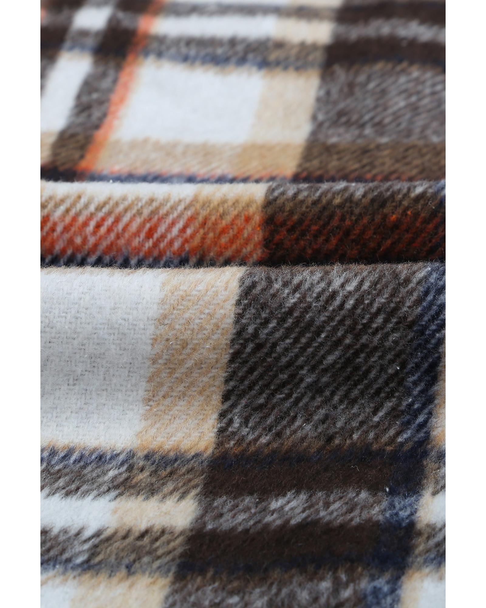 V539-AZEXDC255462-5-XL-202508270135-00 Geometric Plaid Print Pocketed Shacket - XL - Image 1