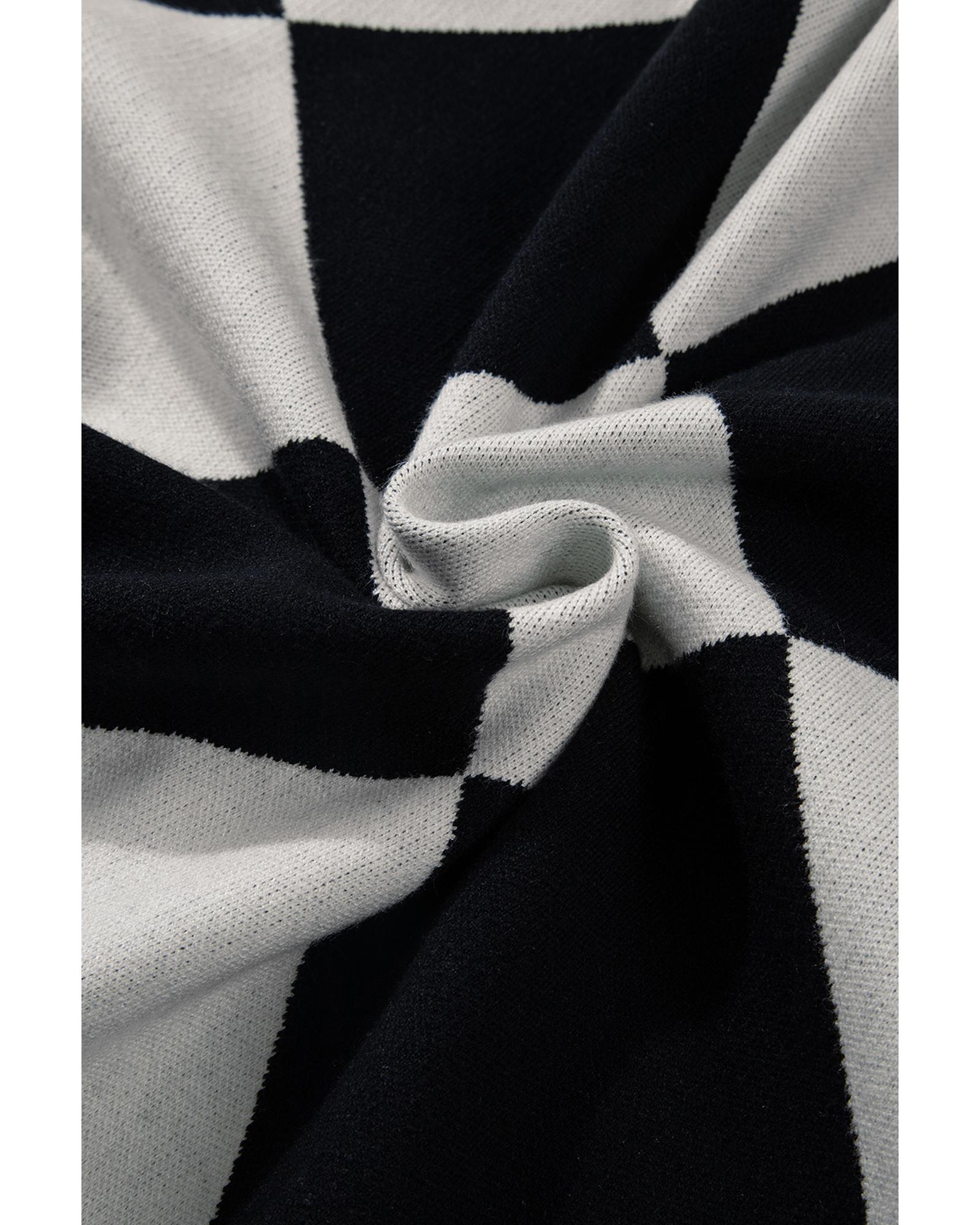 V539-AZEXDC2711645-P222-2XL-202508300310-05 Black Colorblock Drop Shoulder Buttoned Loose Cardigan - 2XL - Image 6