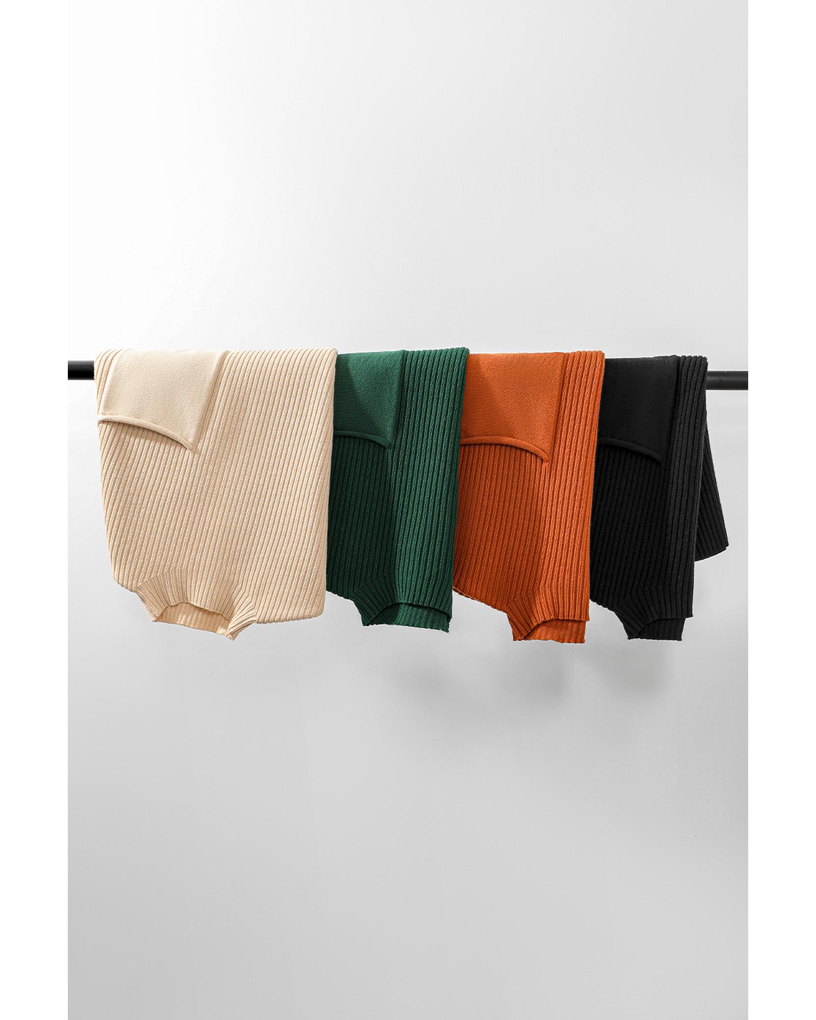 V539-AZEXDC2724250-P2-L-202508280400-05 Black Patch Pocket Ribbed Knit Short Sleeve Sweater - L - Image 6