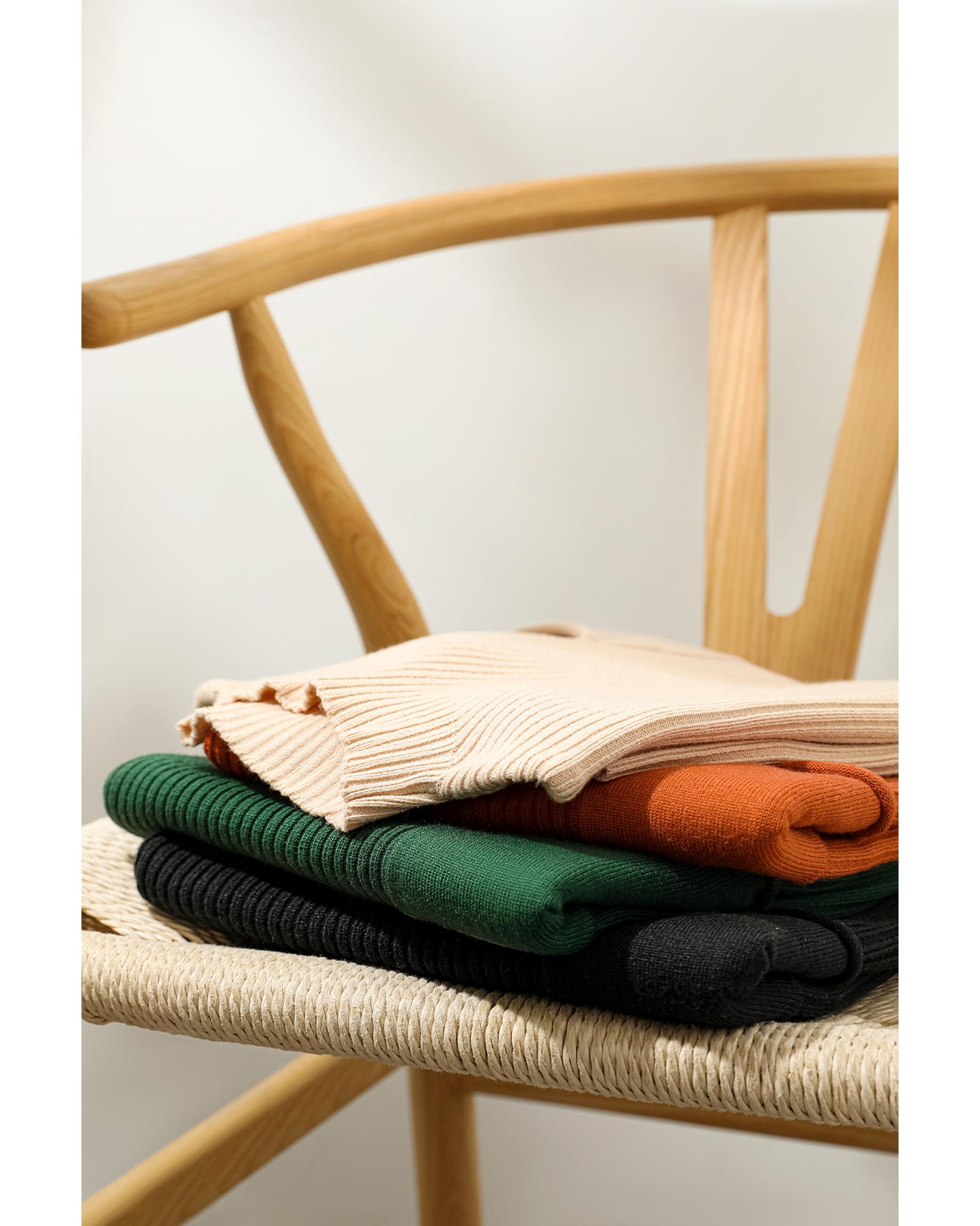 V539-AZEXDC2724250-P2-L-202508280400-06 Black Patch Pocket Ribbed Knit Short Sleeve Sweater - L - Image 7