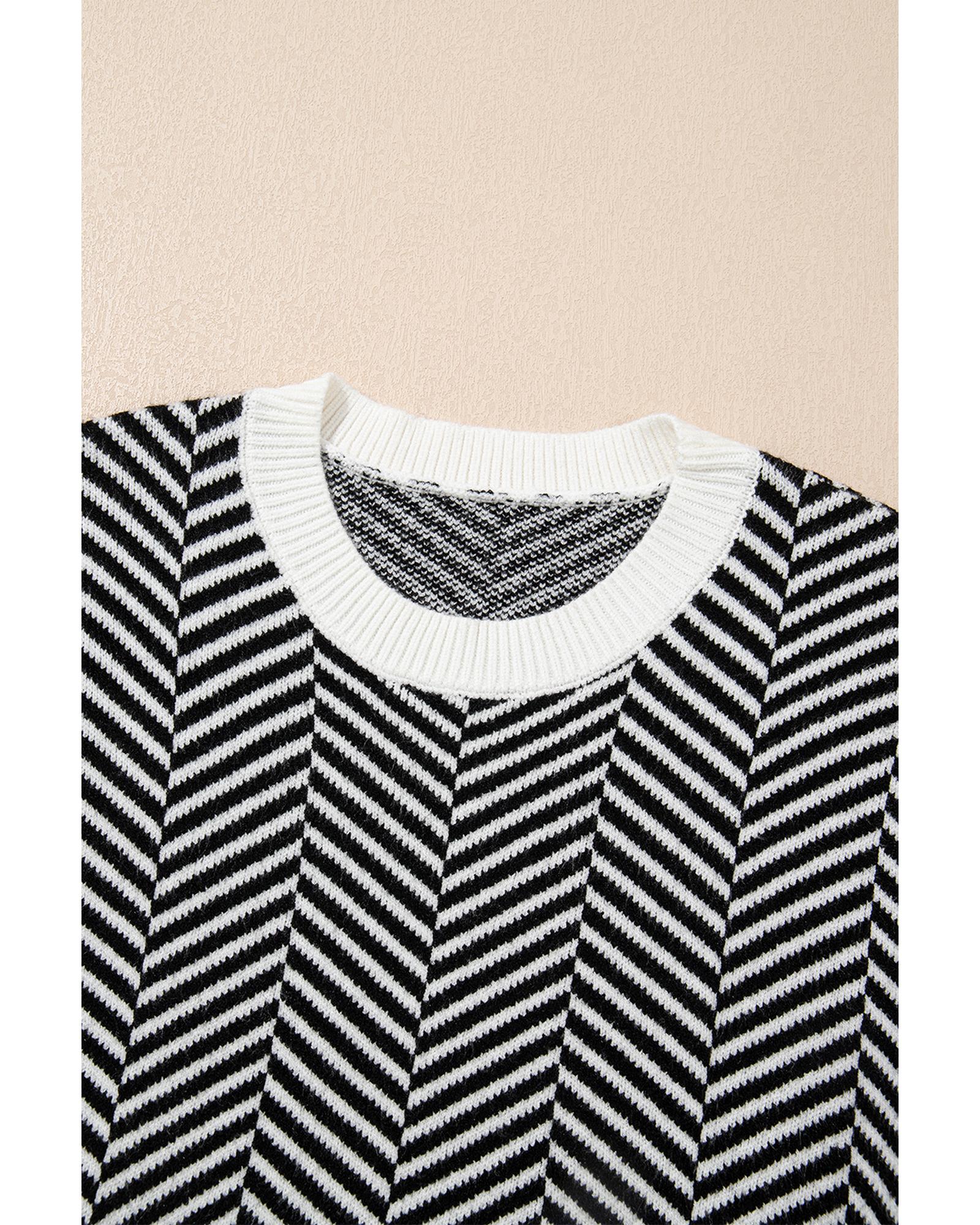 V539-AZEXDC2724829-P2-L-202508280730-05 Black Contrast Edge Crew Neck Drop Shoulder Sweater - L - Image 6