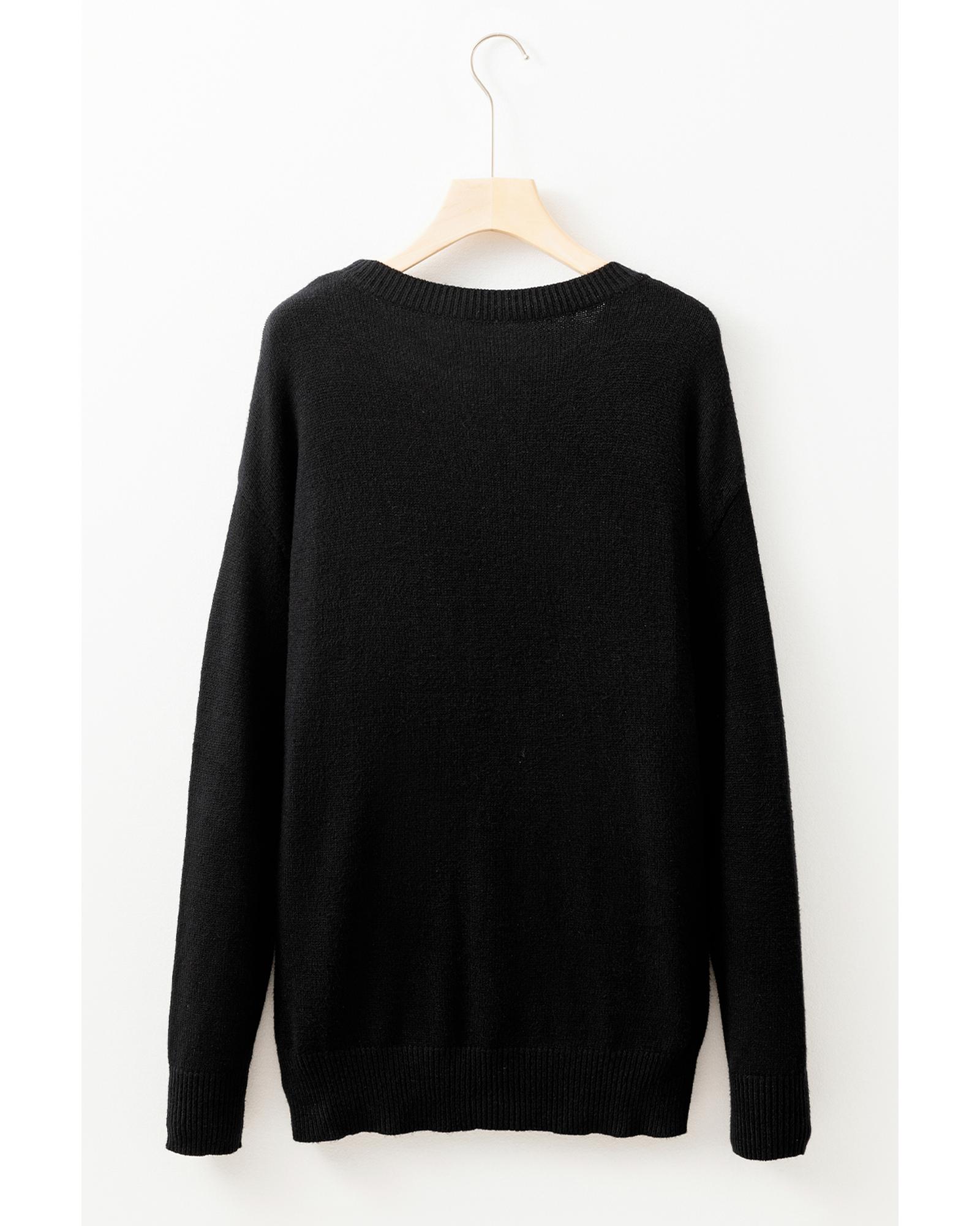 V539-AZEXDC2725249-P2-XL-202508291805-02 Black Tinsel Merry and Bright Graphic Christmas Sweater - XL - Image 3