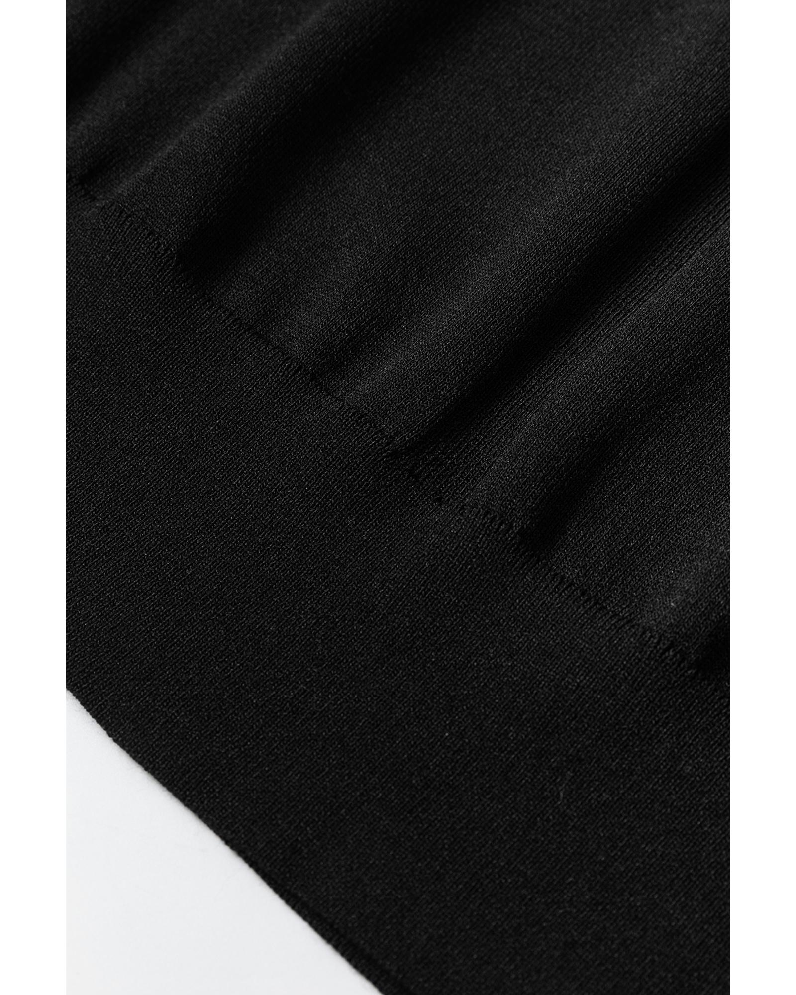 V539-AZEXDC2725474-P2-L-202508290240-01 Black Solid Color Slim Fit Lightweight Crew Neck Sweater - L - Image 2