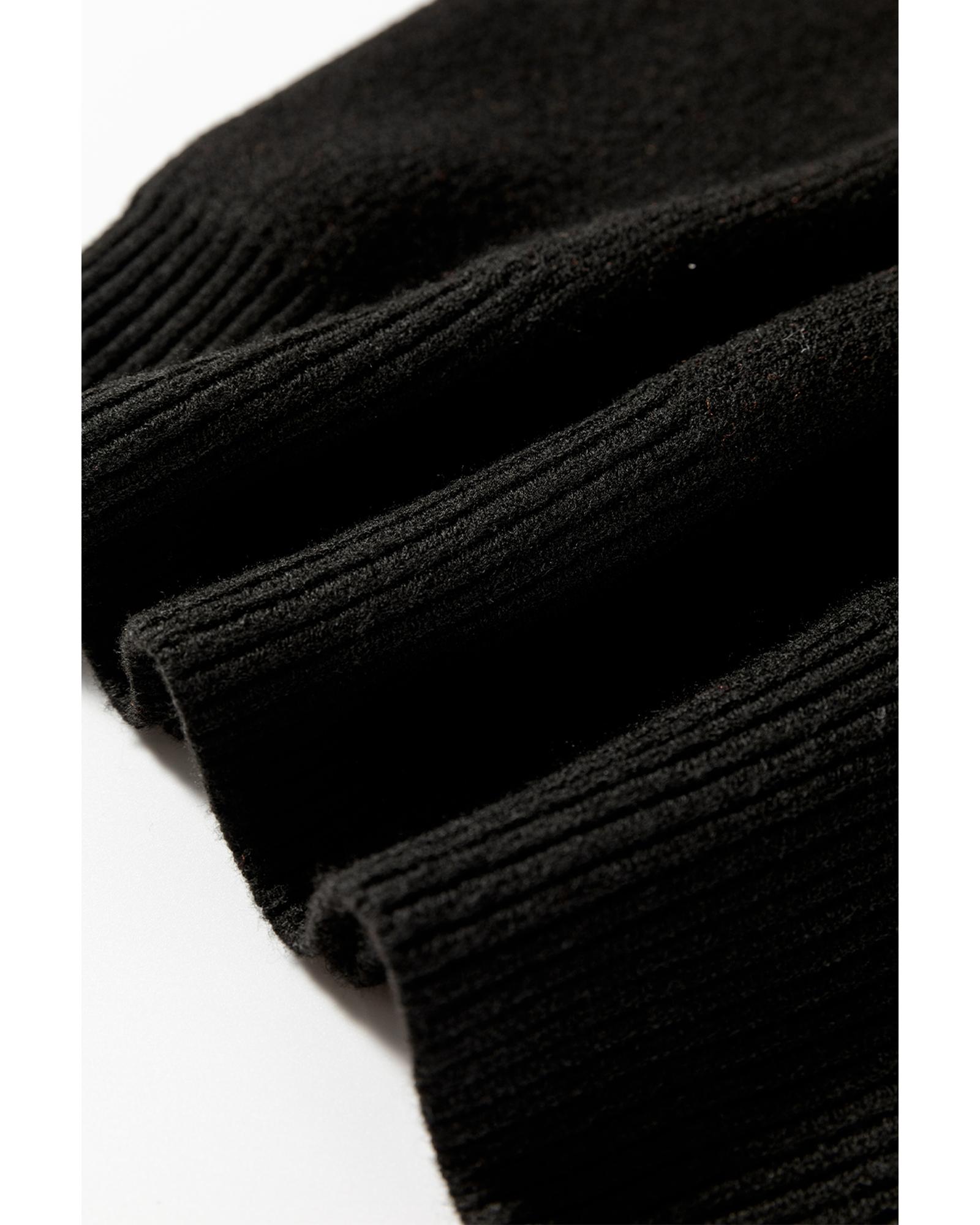 V539-AZEXDC2725572-P2-L-202508281320-05 Black Halloween Pumpkin Face Pattern Drop Shoulder Sweater - L - Image 6