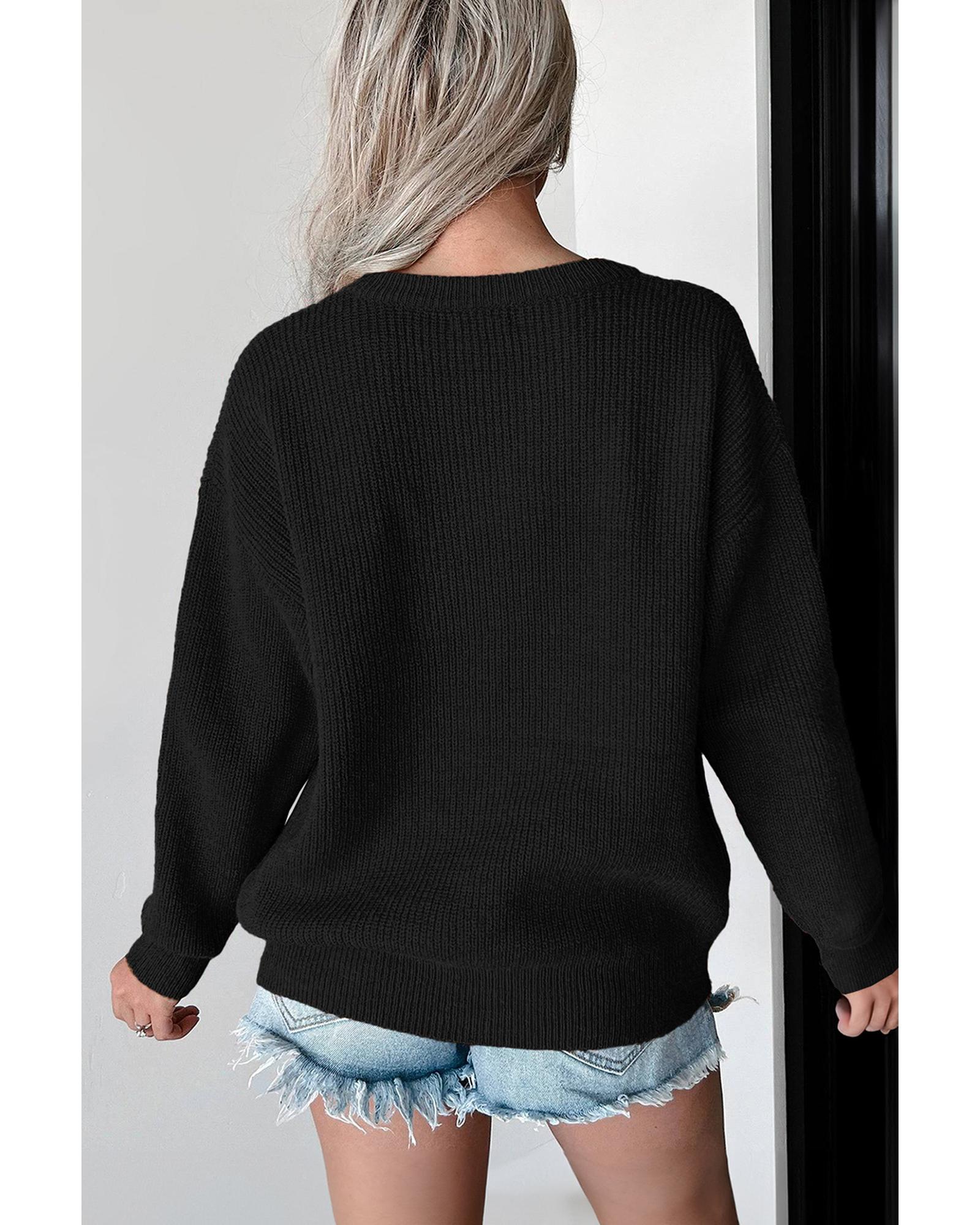 V539-AZEXDC2725576-P2-S-202506140015-02 Black Hello Pumpkin Graphic Sweater - S - Image 3