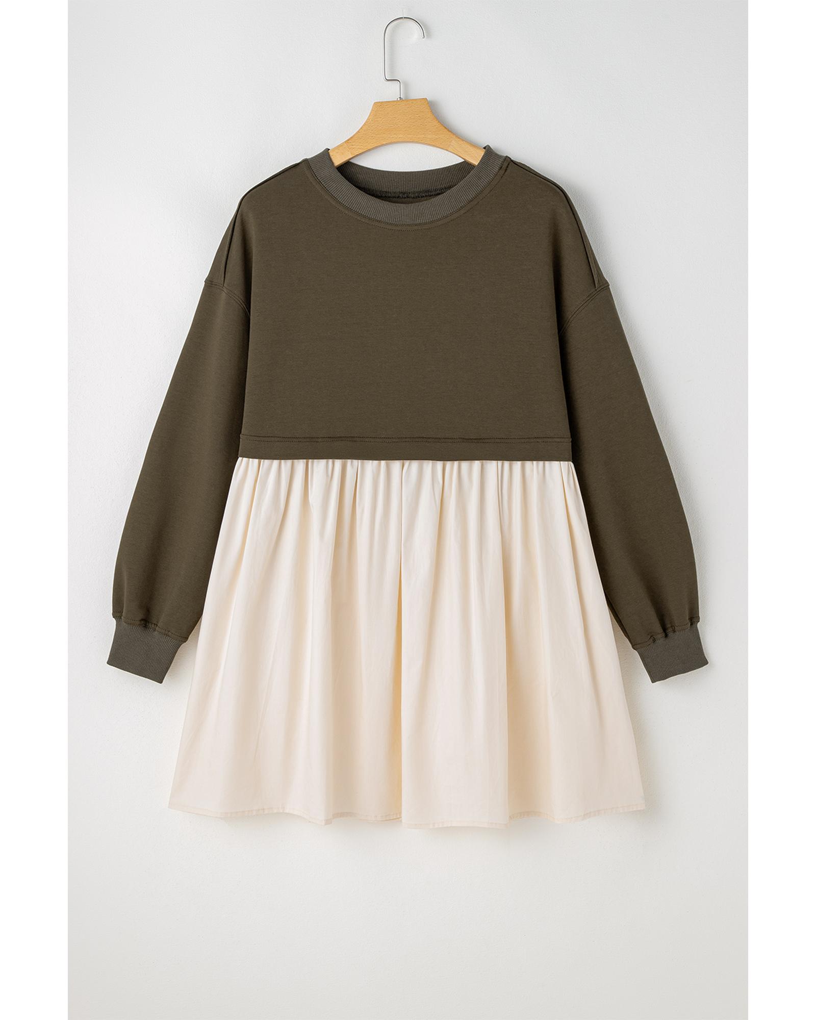 V539-AZEXDC6118832-P609-M-202508282325-07 Jungle Green Sweatshirt Poplin Mini Dress - M - Image 8