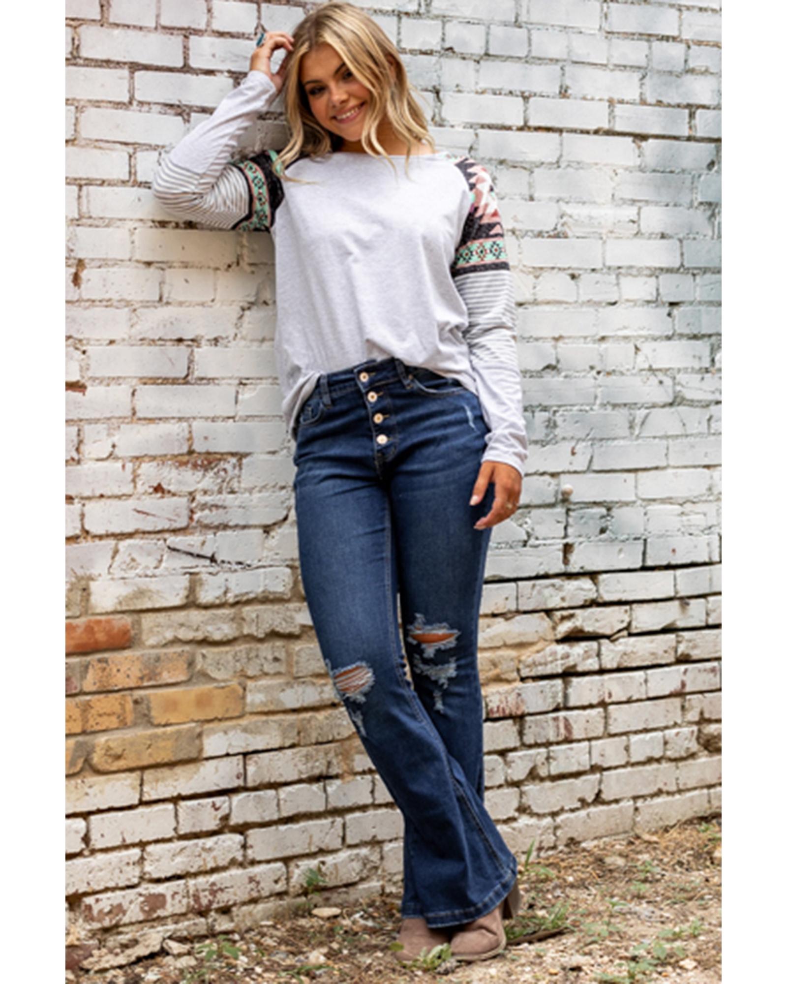 V539-AZEXDC783659-5-S-165160-05 Azura Exchange Distressed Flare Bottom Jeans - S - Image 6