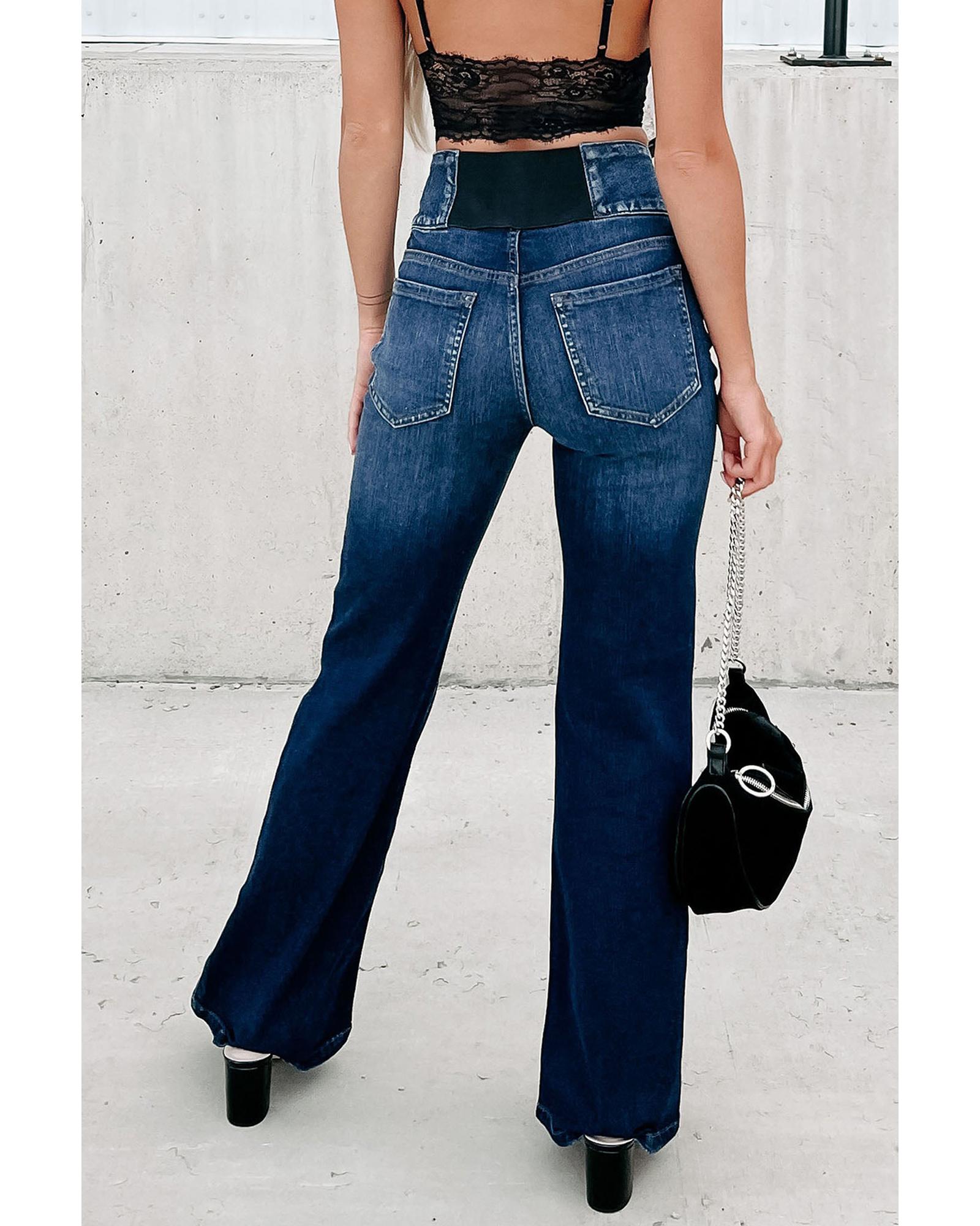 V539-AZEXDC7873952-5-14-202508251650-06 Azura Exchange Elastic Waistband Flare Jeans - 14 US - Image 7