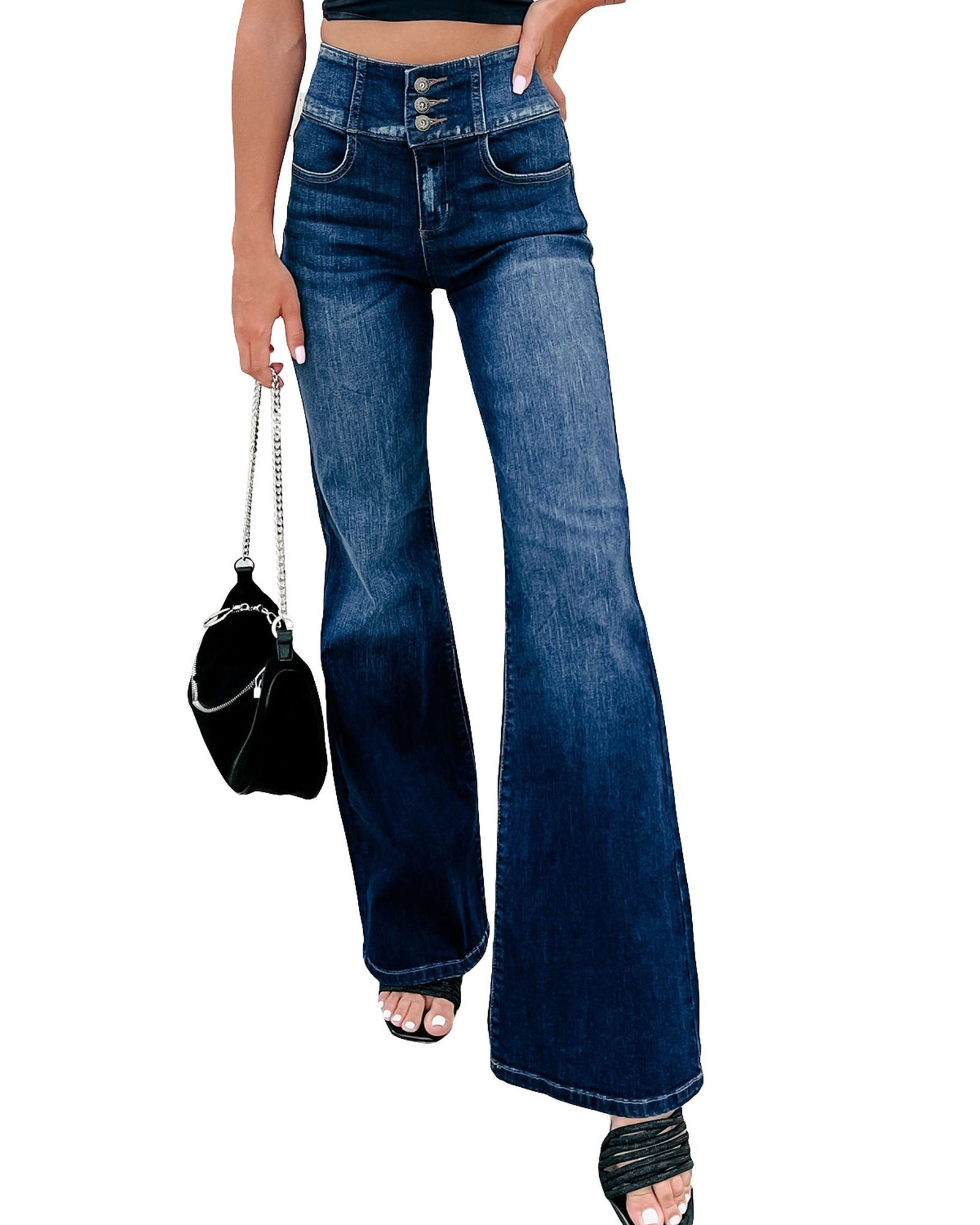 V539-AZEXDC7873952-5-16-202508251615-01 Azura Exchange Elastic Waistband Flare Jeans - 16 US - Image 2