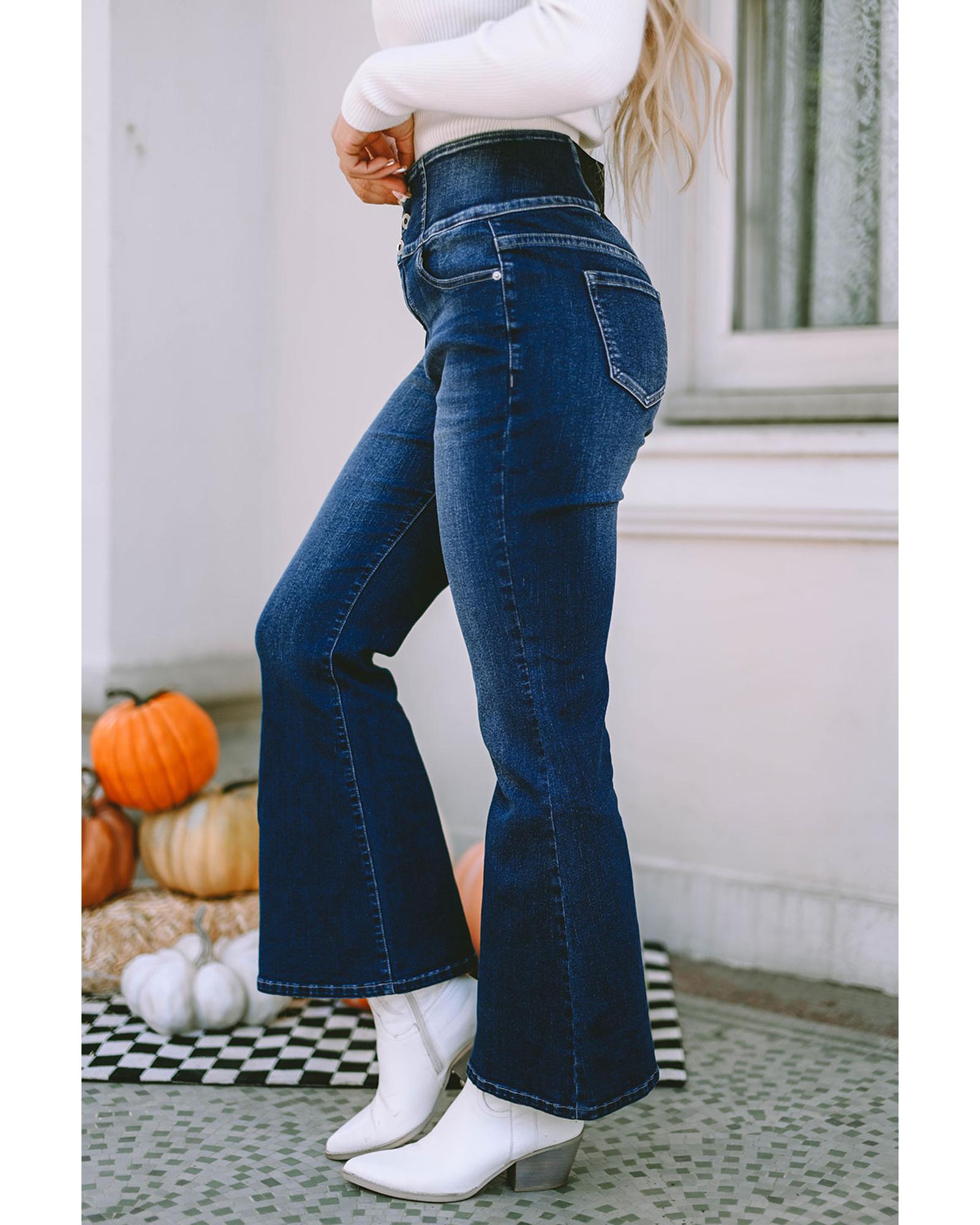 V539-AZEXDC7873952-5-16-202508251615-05 Azura Exchange Elastic Waistband Flare Jeans - 16 US - Image 6