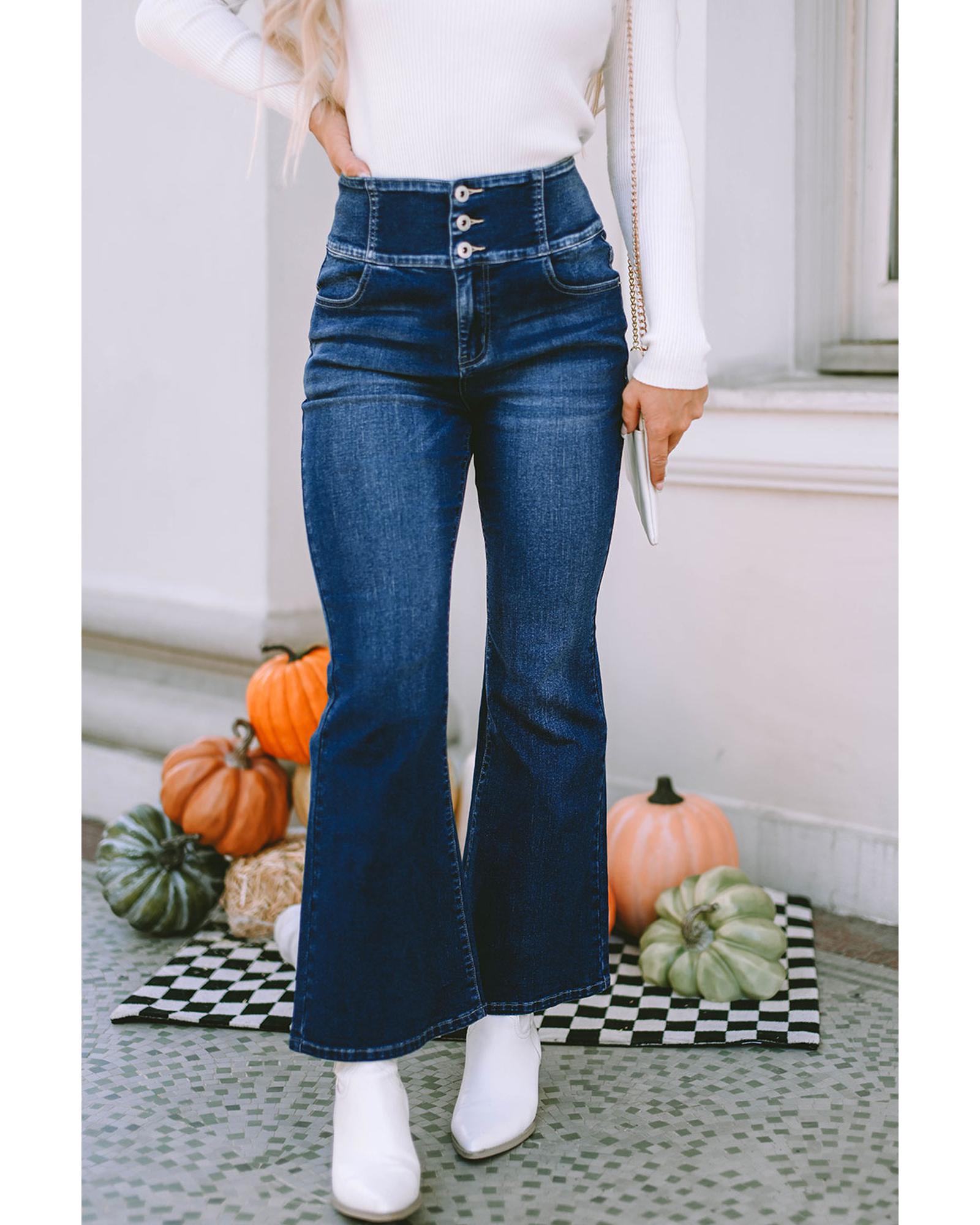 V539-AZEXDC7873952-5-16-202508251615-06 Azura Exchange Elastic Waistband Flare Jeans - 16 US - Image 7