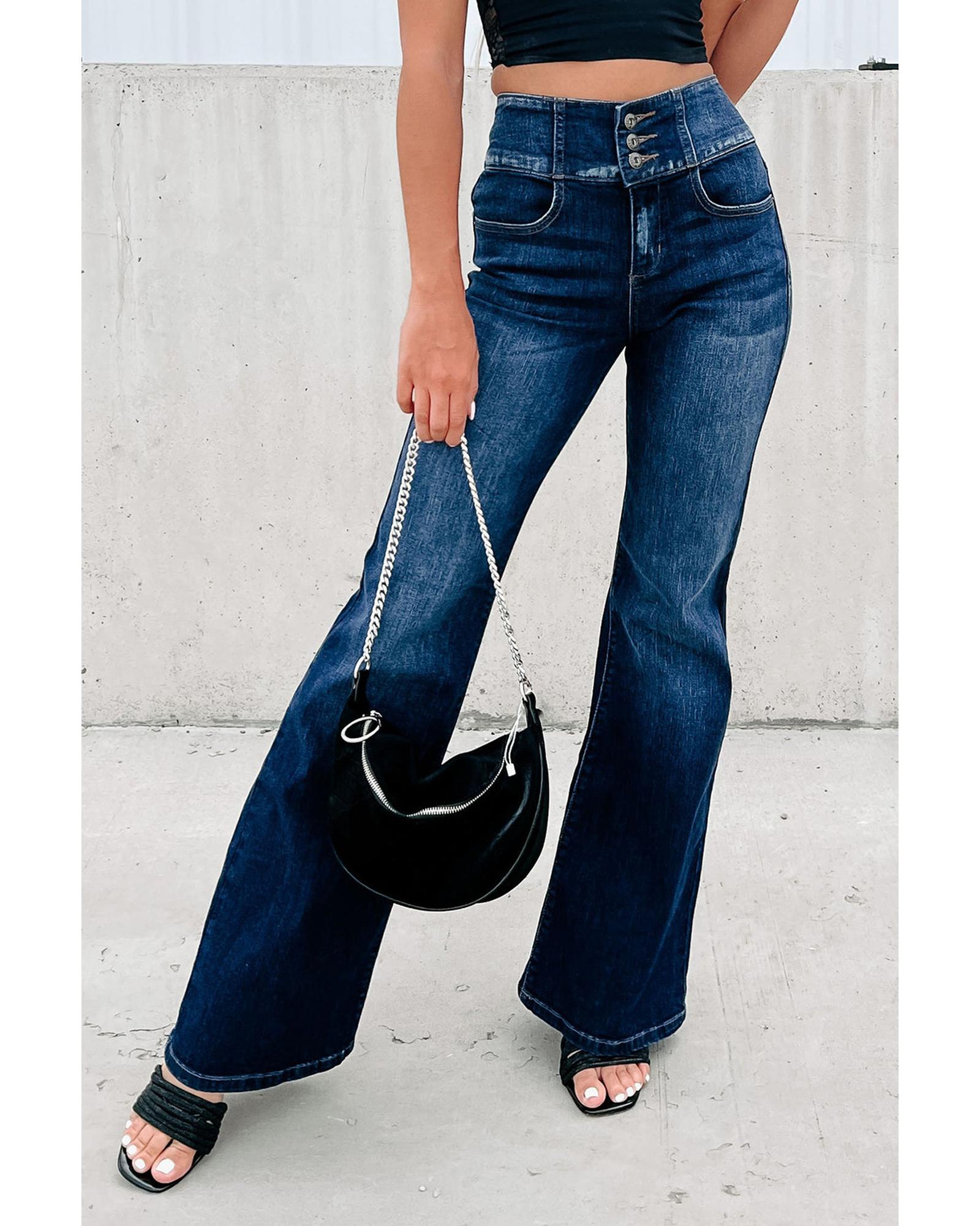 V539-AZEXDC7873952-5-16-202508251615-07 Azura Exchange Elastic Waistband Flare Jeans - 16 US - Image 8