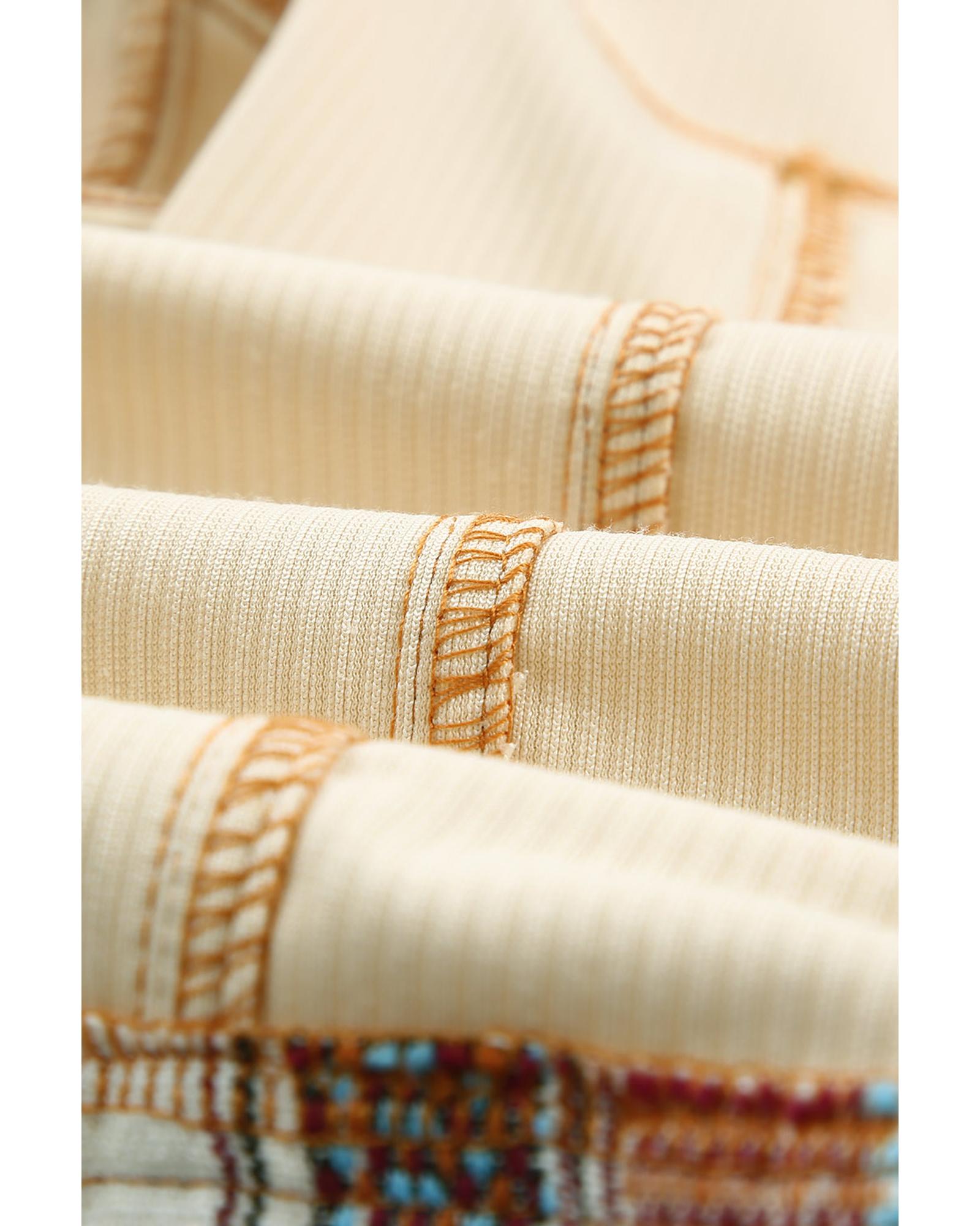 V539-AZEXDC8512028-15-XL-202508282335-00 Button Up Pockets Striped Color Block Corduroy Jacket - XL - Image 1