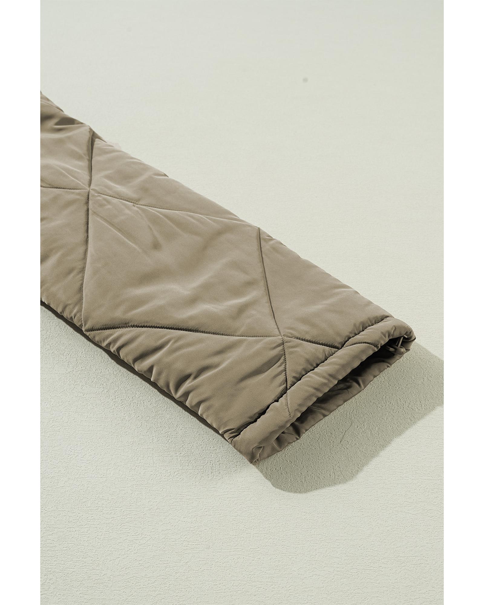 V539-AZEXDC856219-P609-M-202508311355-02 Jungle Green Teddy Collar Flap Pockets Quilted Puffer Jacket - M - Image 3