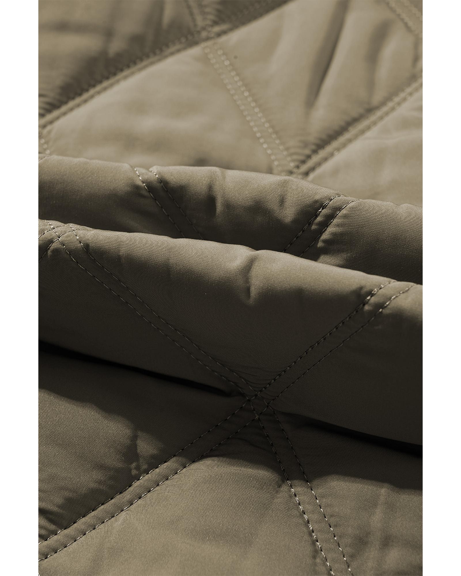 V539-AZEXDC856219-P609-M-202508311355-03 Jungle Green Teddy Collar Flap Pockets Quilted Puffer Jacket - M - Image 4