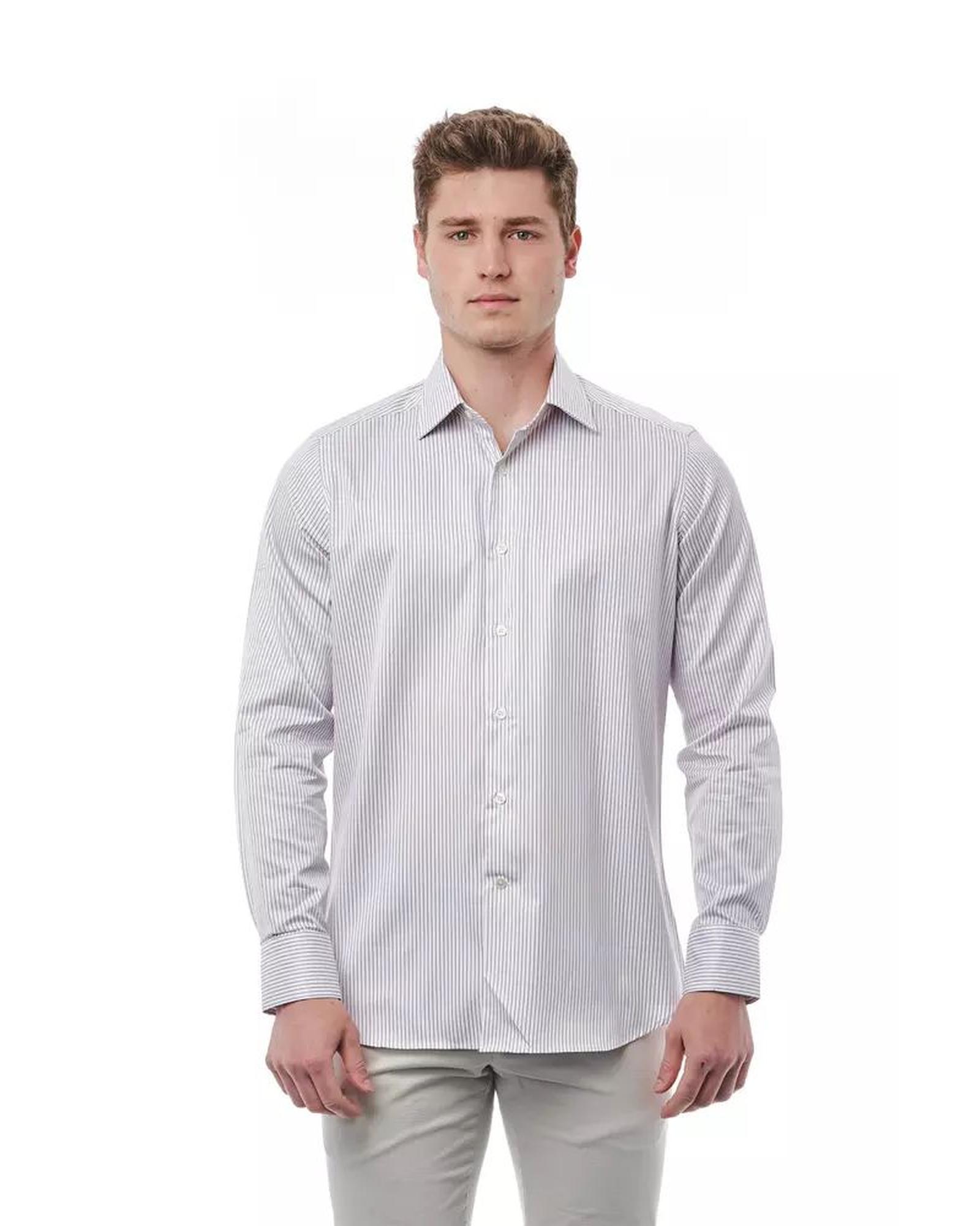 V539-BA-21396-M-170293-00 Bagutta Men's White Cotton Shirt - M - Image 1