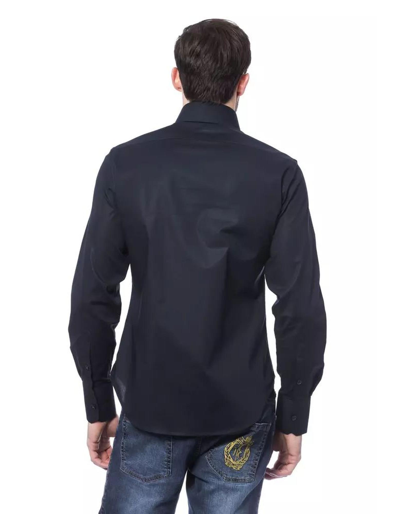 V539-BI-17321-XL-171011-02 Billionaire Italian Couture Men's Blue Cotton Shirt - XL - Image 3