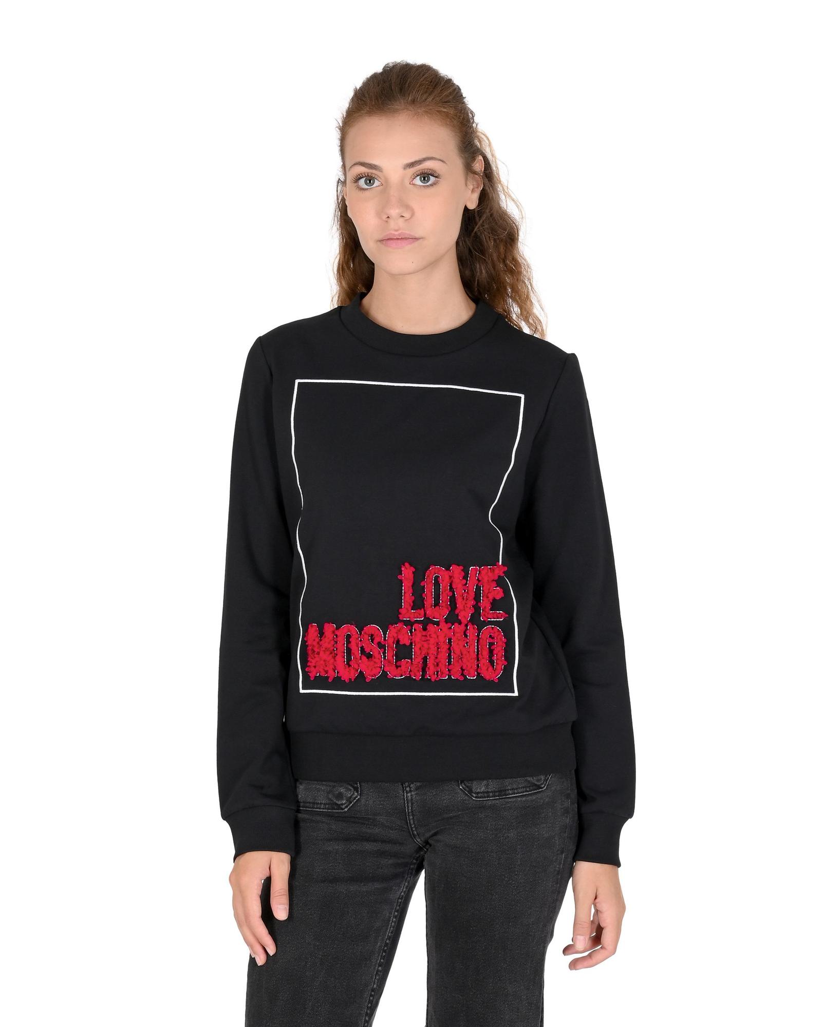 V539-BTB106827-202506160137-00 Love Moschino Women's Black Sweatshirt with 3D Logo - 40 IT - Image 1