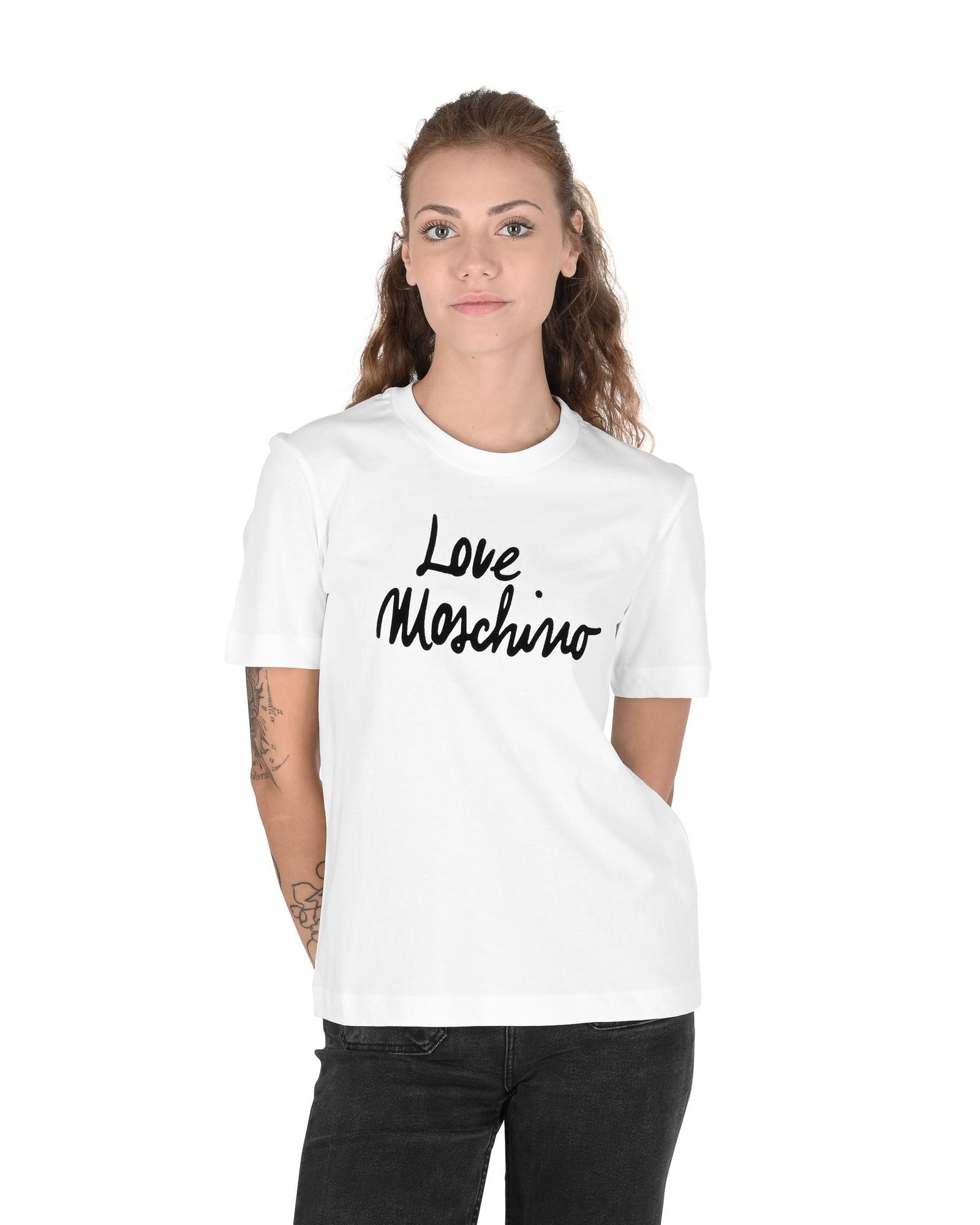 V539-BTB106962-202506160210-00 Love Moschino Women's Logo T-Shirt - White - 38 IT - Image 1