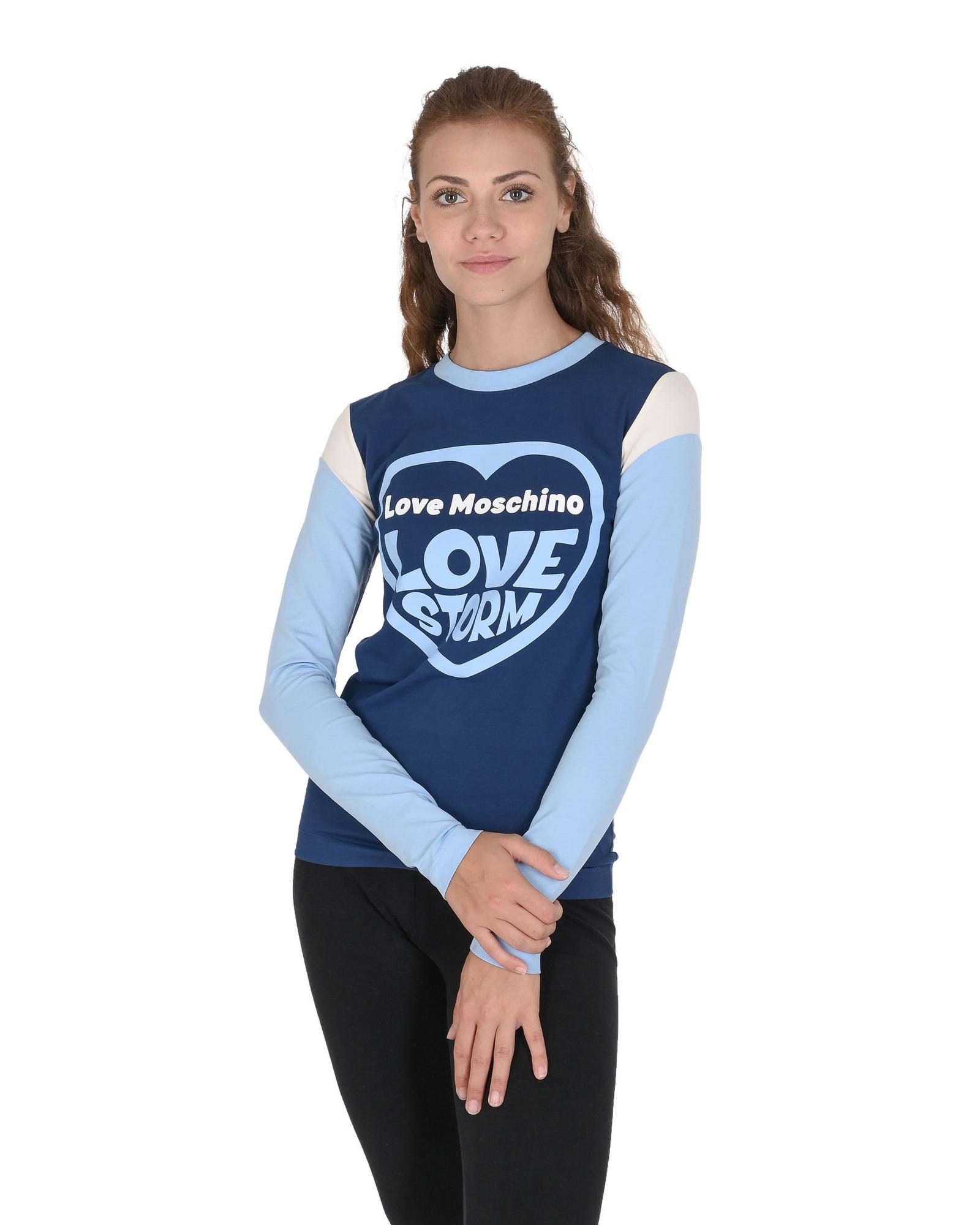 V539-BTB107045-202506160237-00 Love Moschino Women's Love Storm Long Sleeve T-Shirt - 38 IT - Image 1