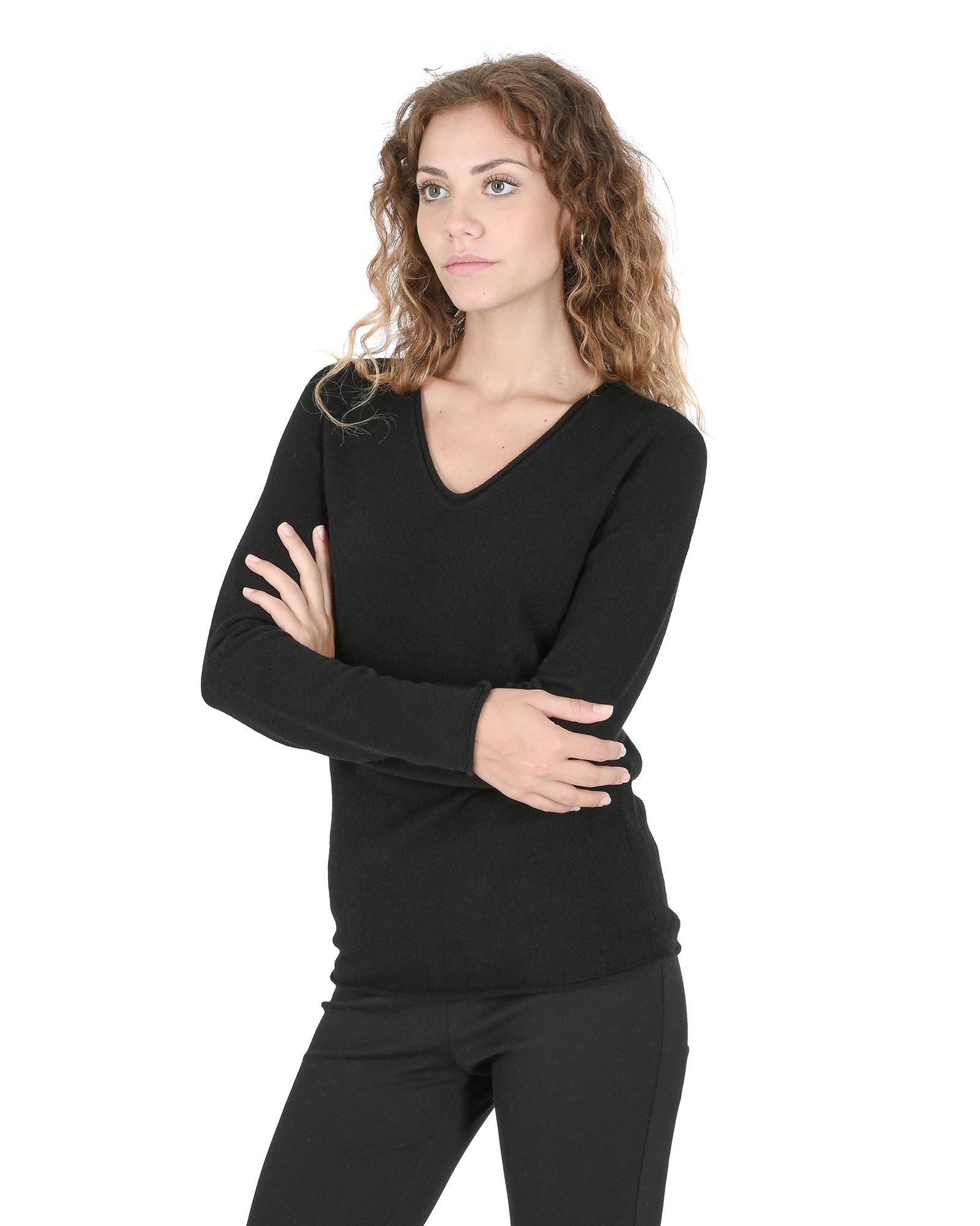 V539-BTB108297-202509010015-00 Premium Italian Cashmere V-Neck Sweater - 42 EU - Image 1