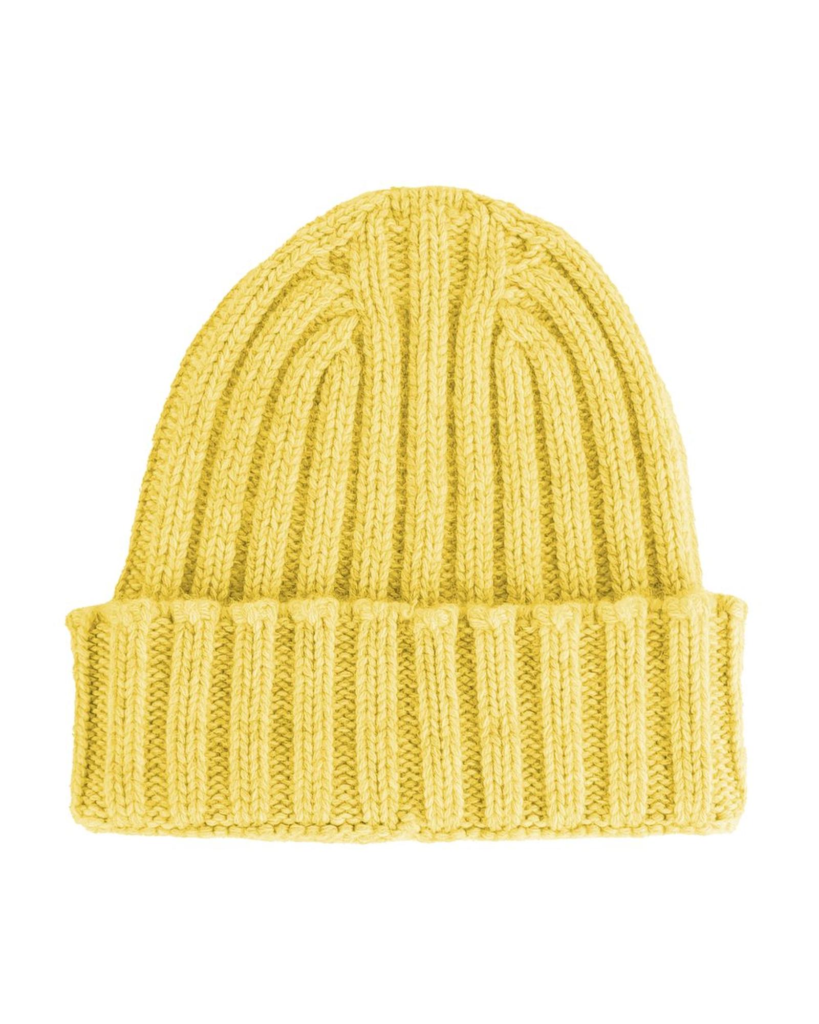 V539-CA-11813-202506160622-01 Made in Italy Men's Yellow Cashmere Hats & Cap - One Size - Image 2