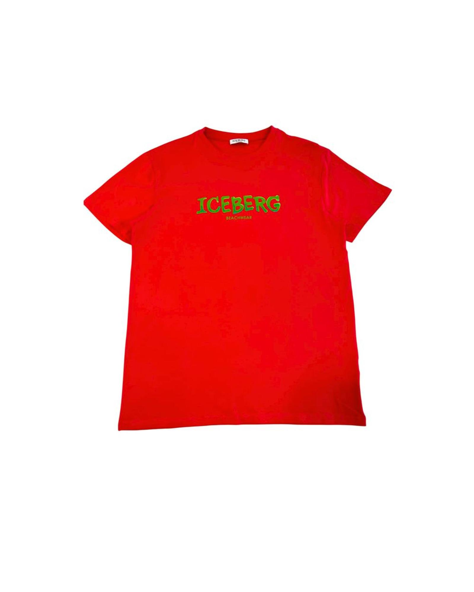 V539-IC-24783-M-202506170211-00 Iceberg Men's Red Cotton T-Shirt - M - Image 1