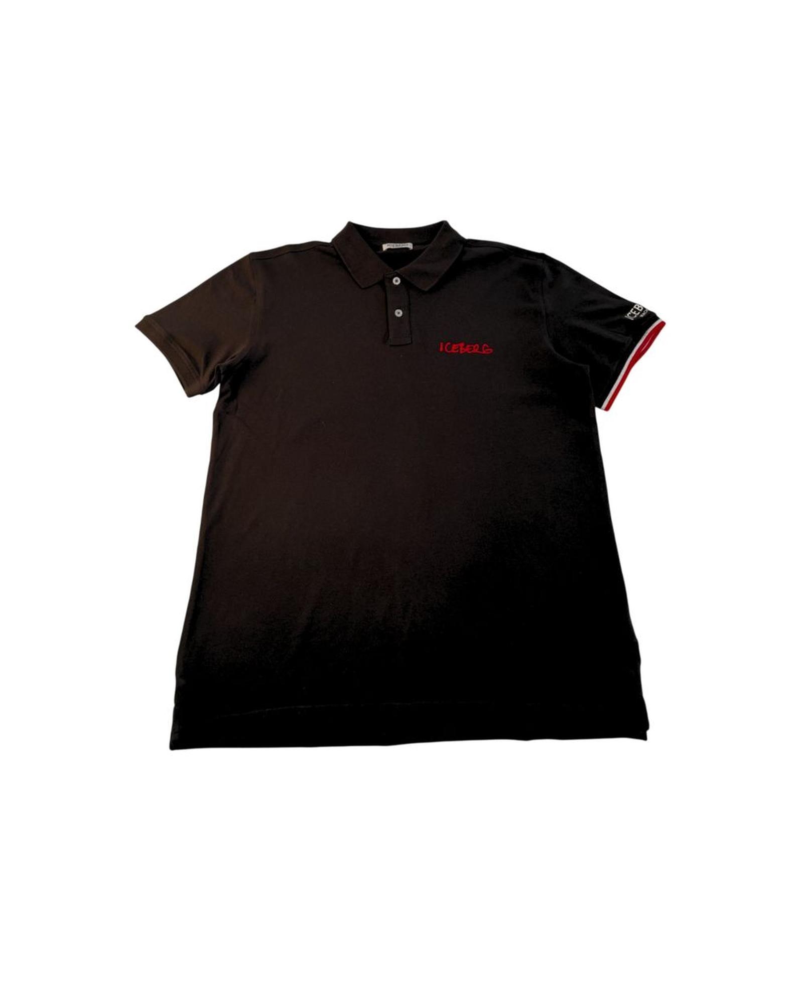 V539-IC-24791-XL-202506170225-00 Iceberg Men's Black Cotton Polo Shirt - XL - Image 1