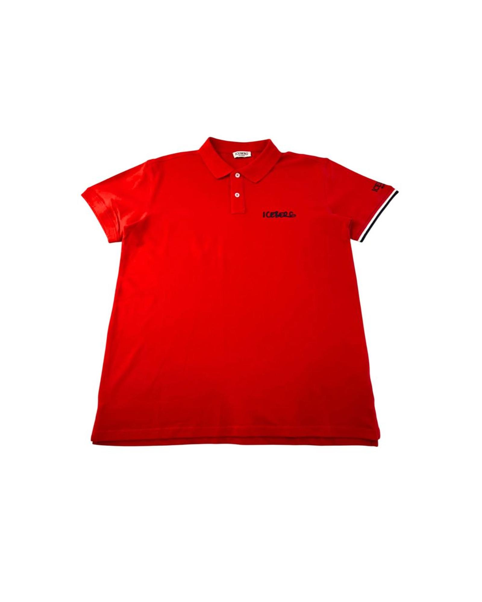 V539-IC-24793-XL-202506170230-00 Iceberg Men's Red Cotton Polo Shirt - XL - Image 1