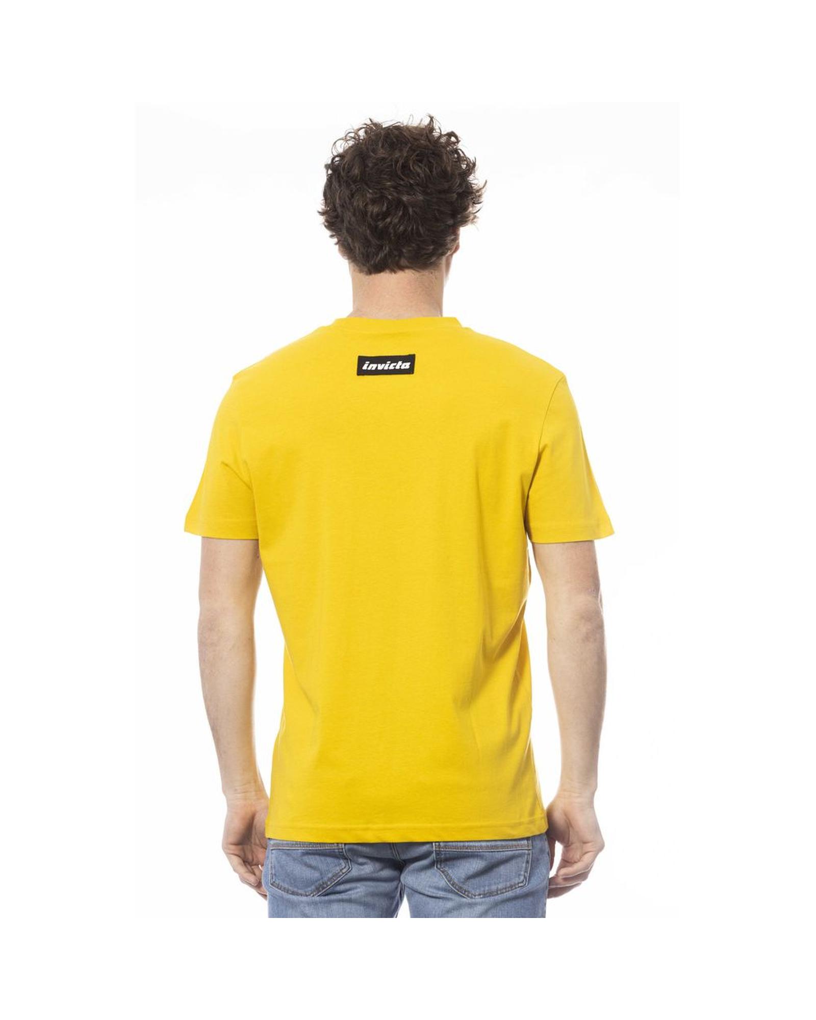 V539-IN-24032-M-170002-02 Invicta Men's Yellow Cotton T-Shirt - M - Image 3