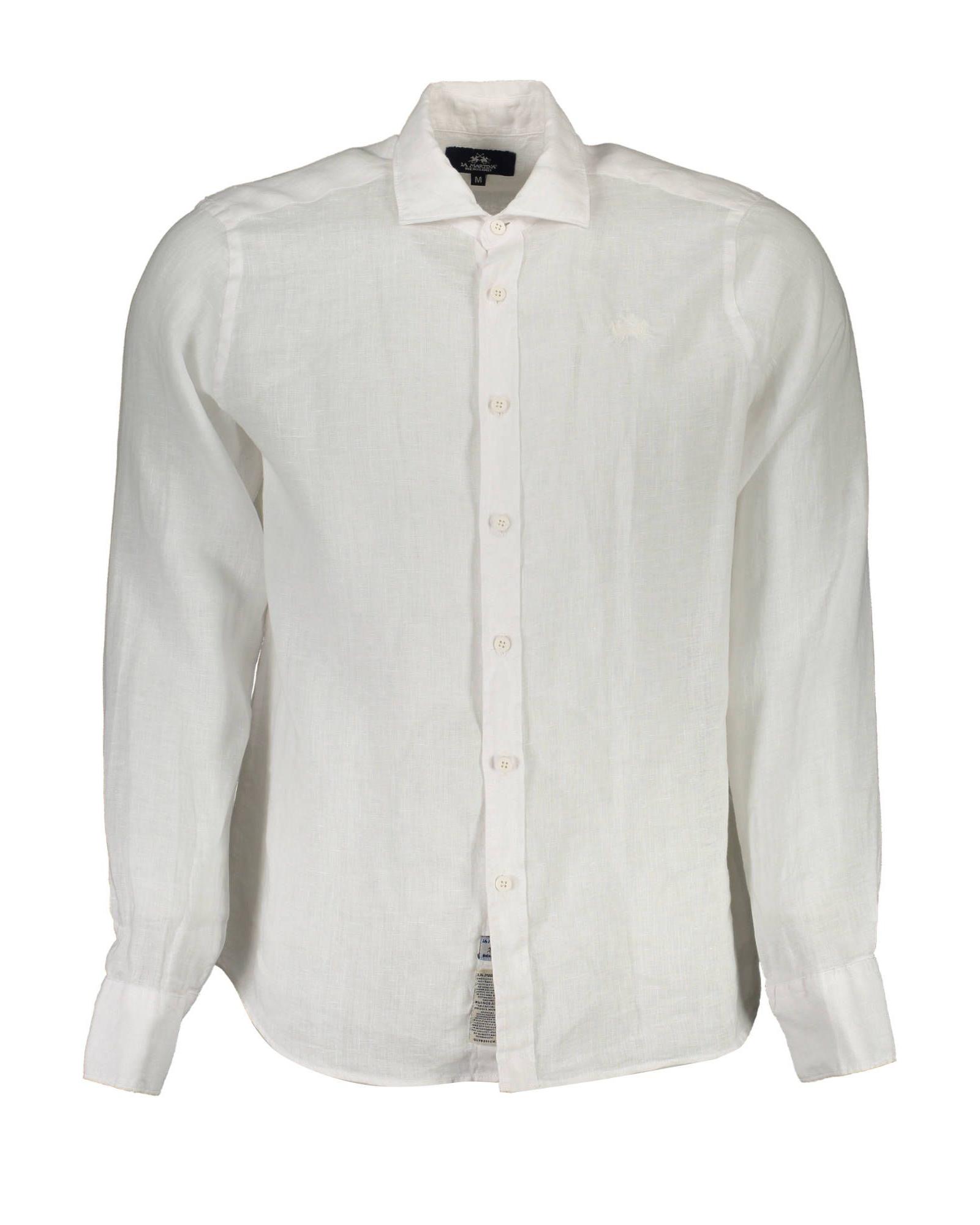 V539-LA-13430-L-202506170607-00 La Martina Men's White Linen Shirt - L - Image 1