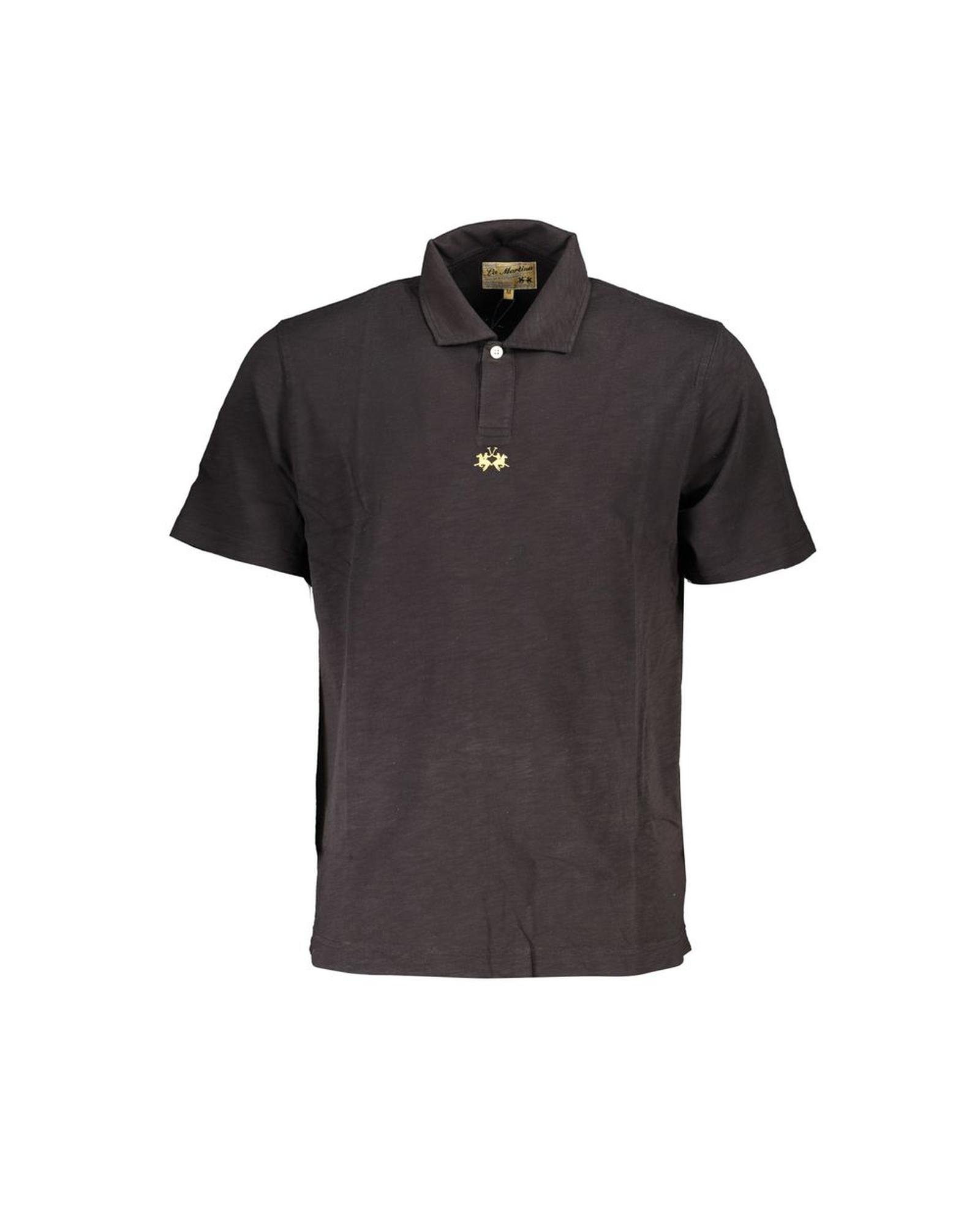 V539-LA-23081-S-202506170645-00 La Martina Men's Black Cotton Polo Shirt - S - Image 1