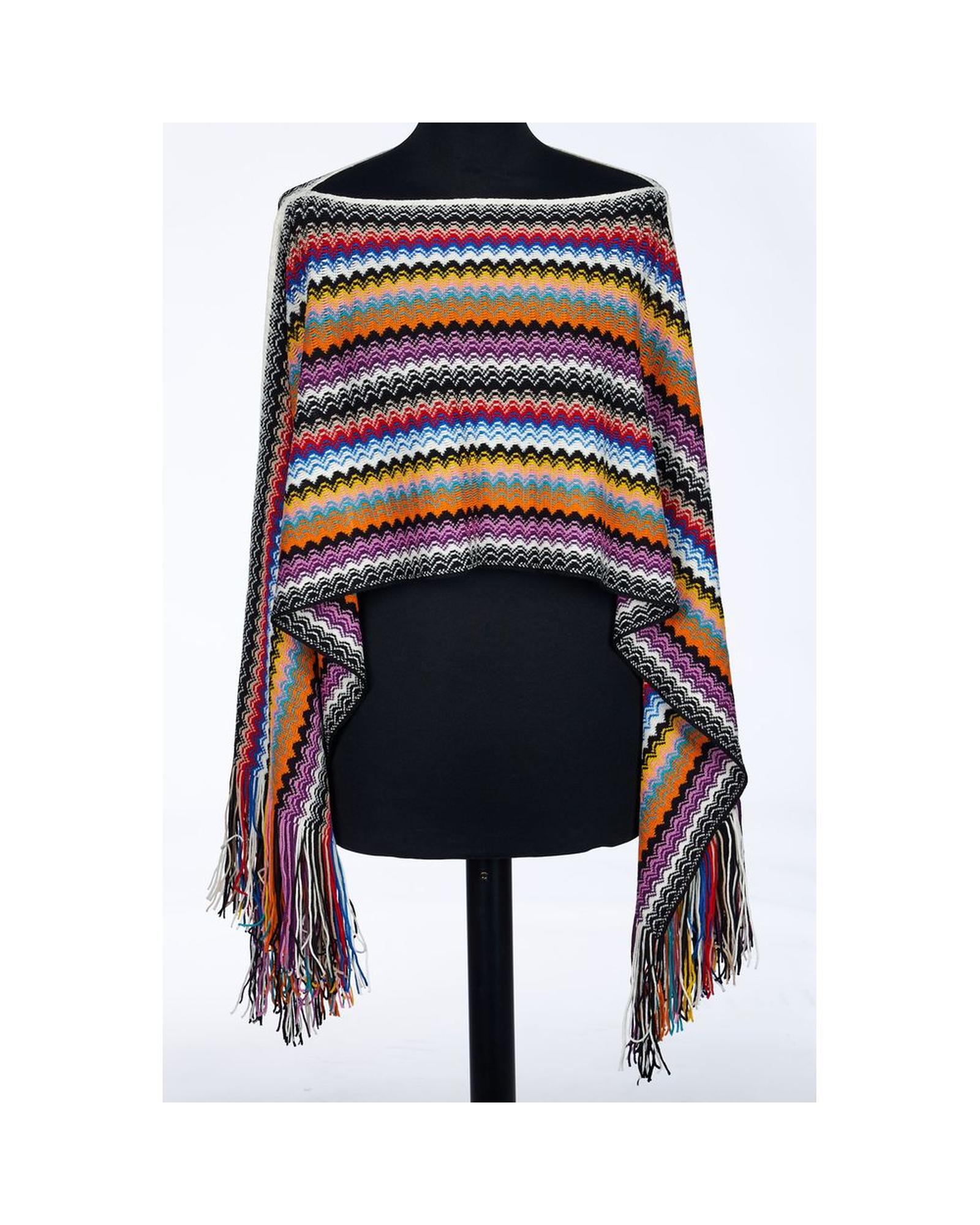 V539-MI-24212-UNISEX-202506170912-00 Missoni Women's Multicolor Wool Poncho - One Size - Image 1