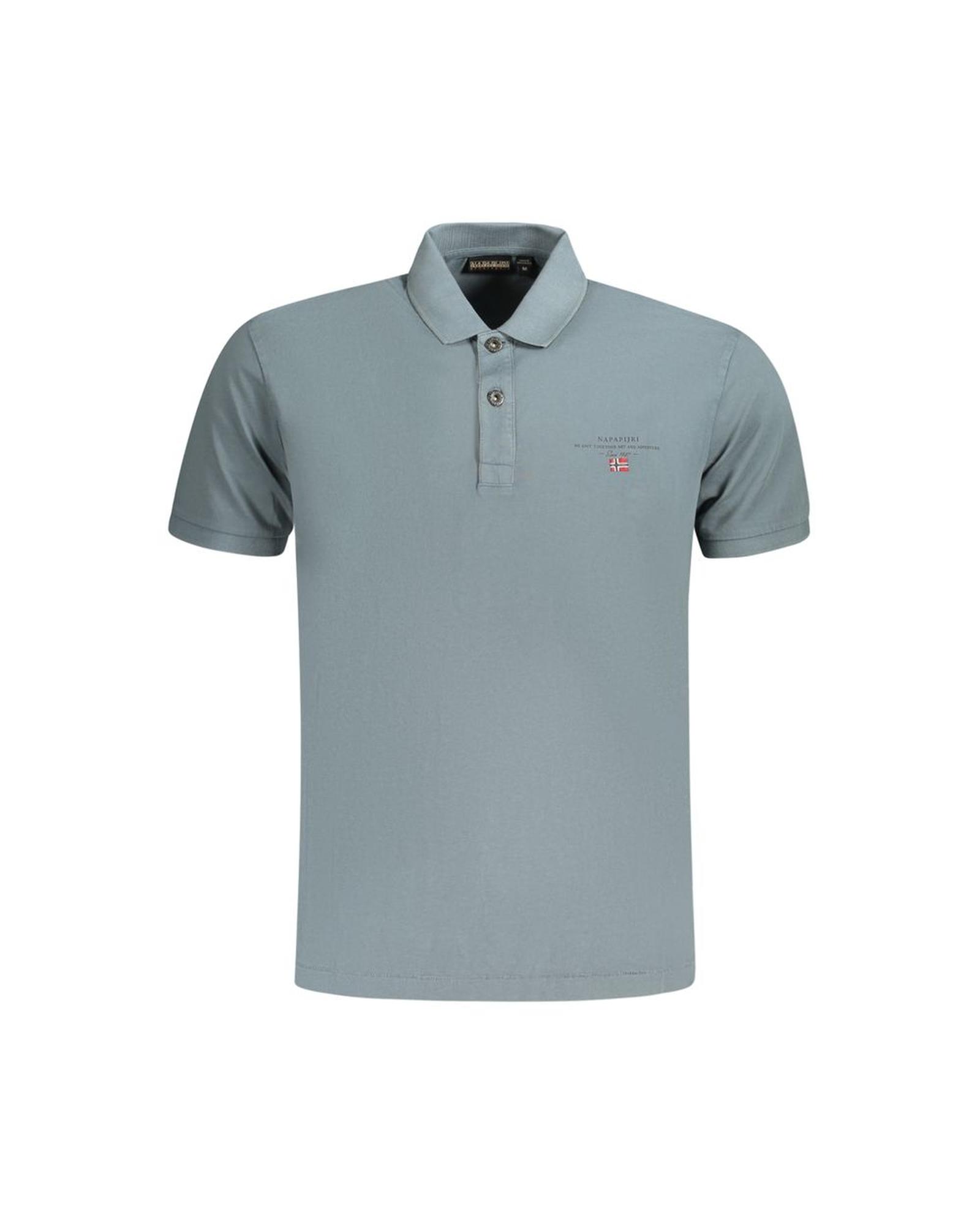V539-NA-35714-M-202506171337-00 Napapijri Men's Gray Cotton Polo Shirt - M - Image 1