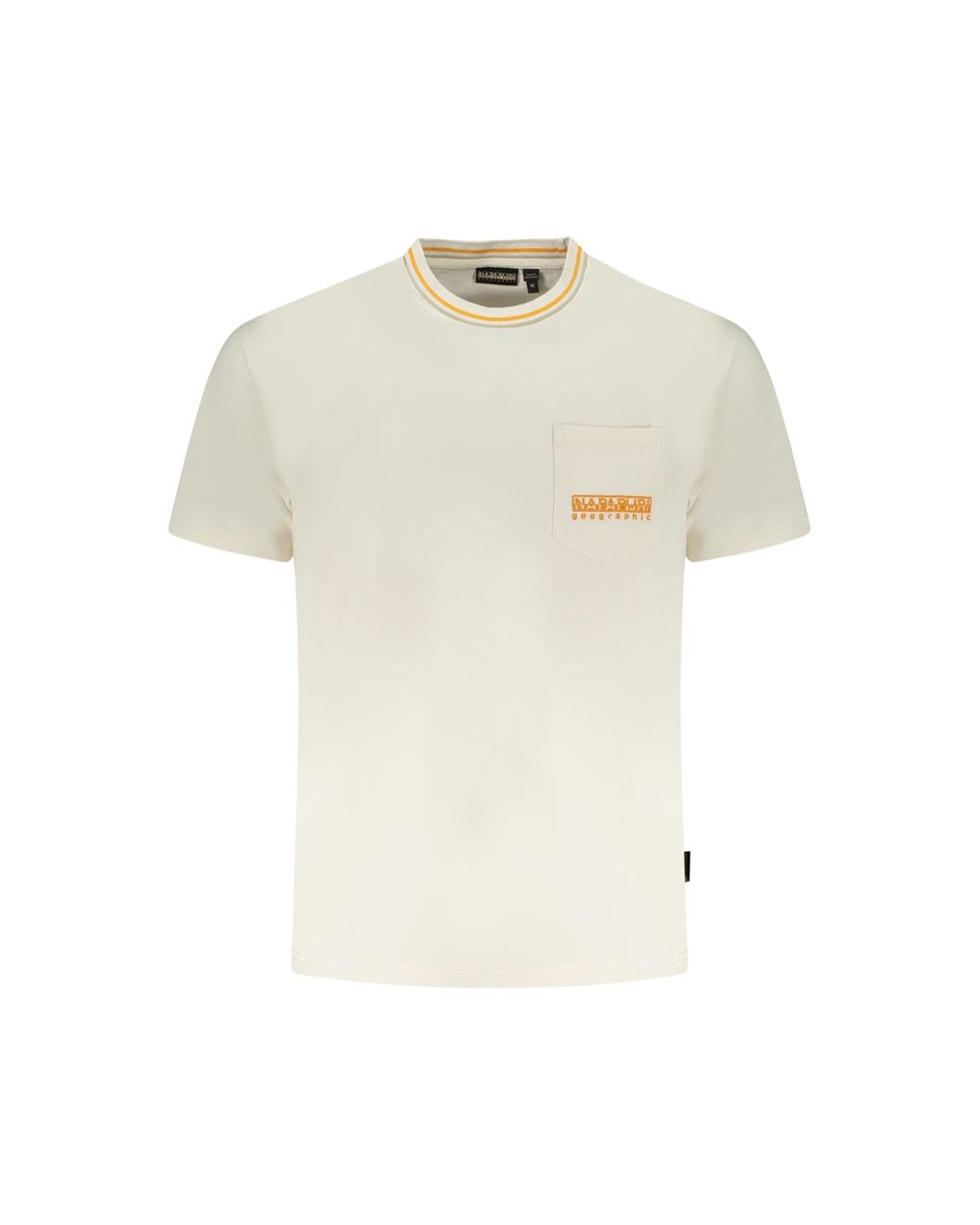 V539-NA-35878-L-202506171342-00 Napapijri Men's White Cotton T-Shirt - L - Image 1