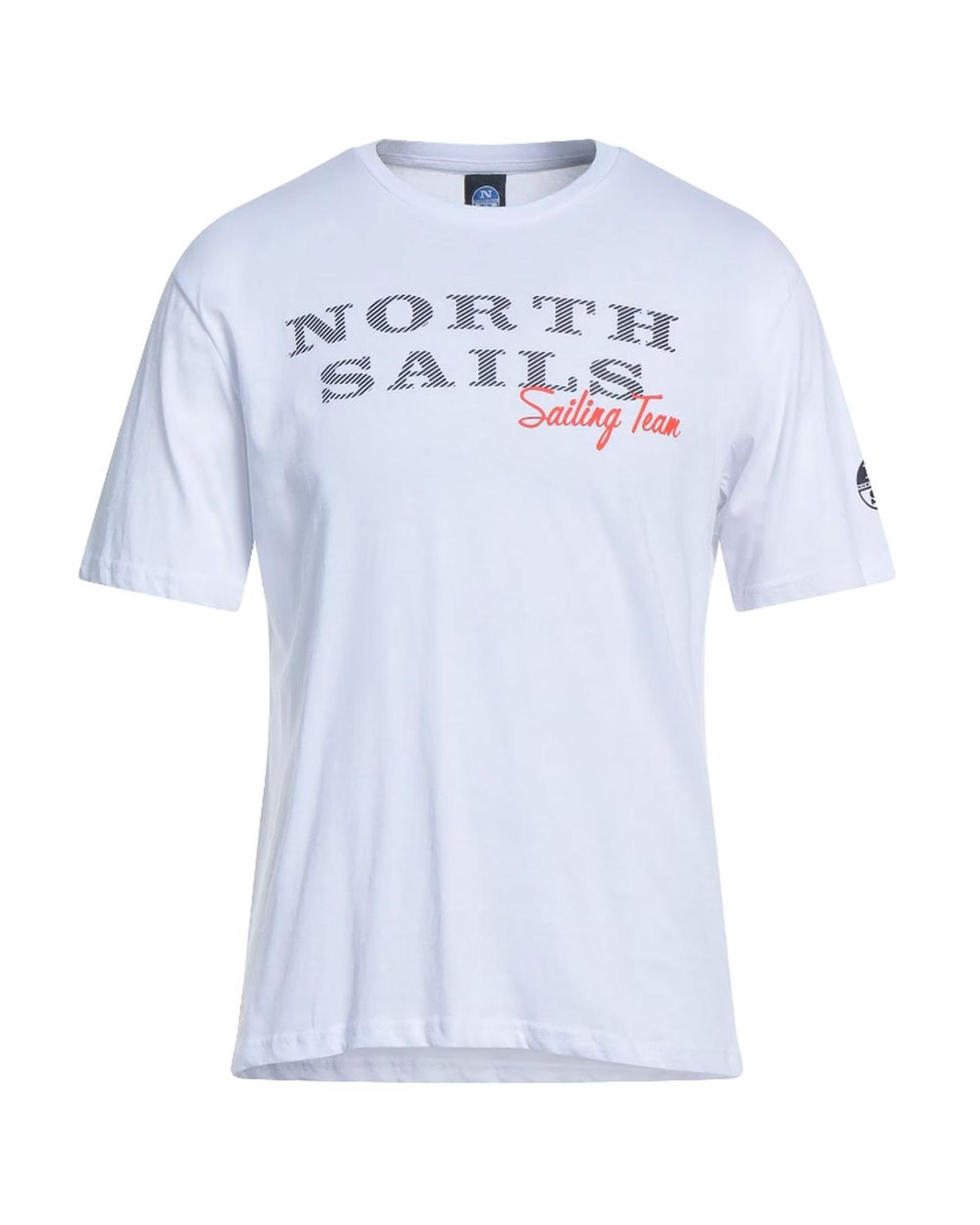 V539-NO-12776-XL-202506171220-00 North Sails Men's Pristine White Rubber Logo Tee - XL - Image 1