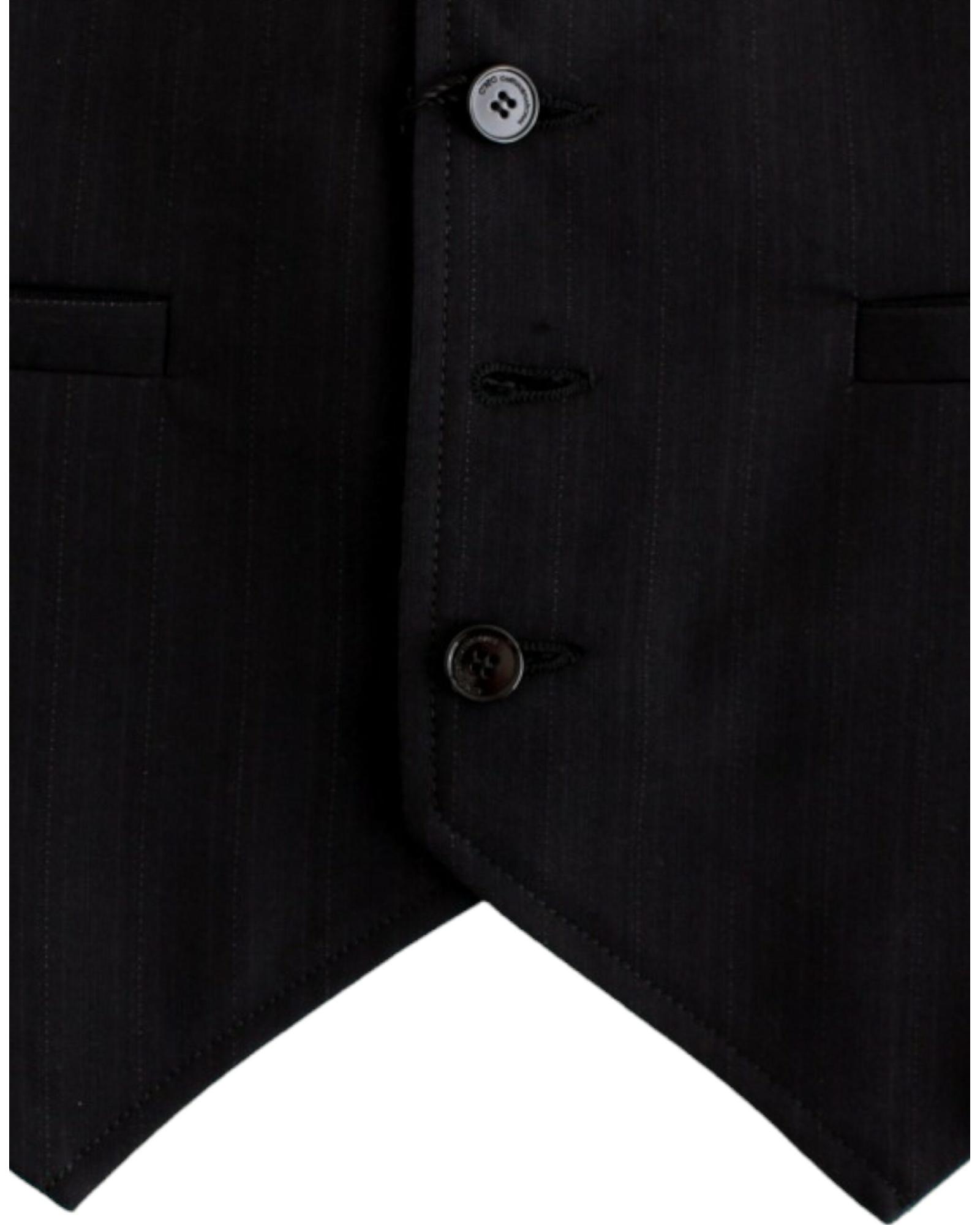V539-SIG10772-1-202509010610-05 Costume National CNC Black Striped Casual Vest 48 IT Men - Image 6