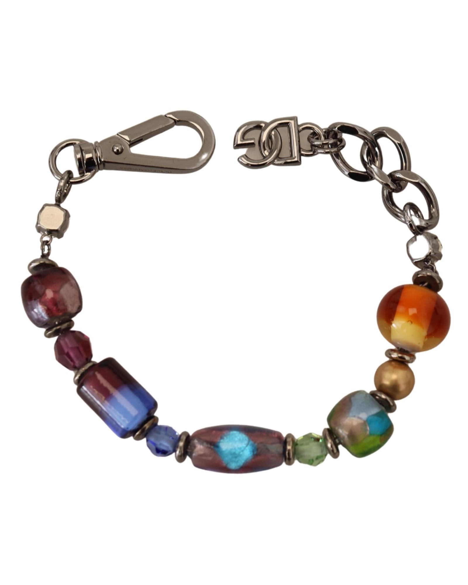V539-SMY101053-202506180610-01 Dolce & Gabbana Women's multicolor Silver Chain Brass Beaded Lobster Clasp Bracelet - One Size - Image 2