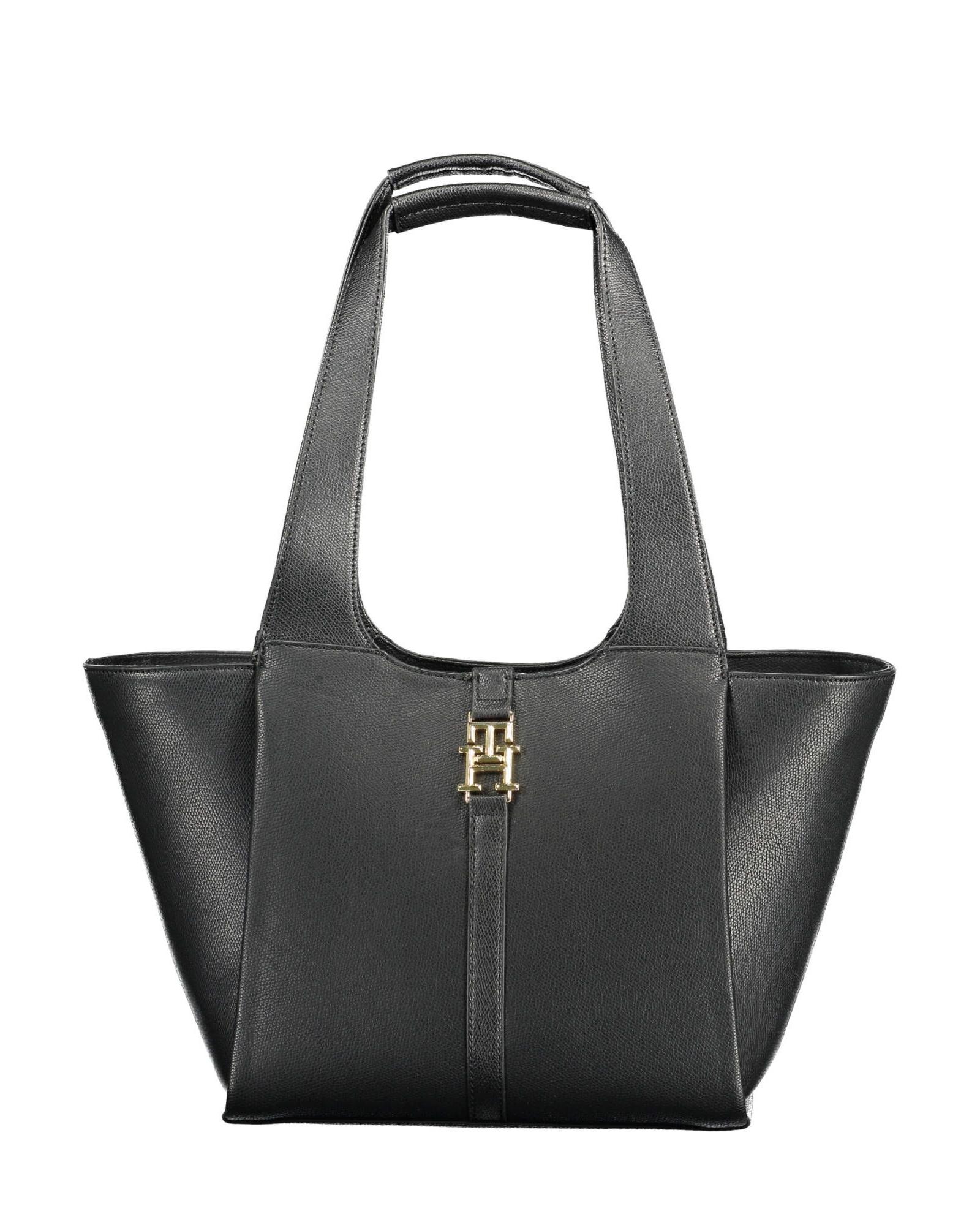 V539-TO-17474-202506180936-00 Tommy Hilfiger Women's Chic Black Snap Closure Shoulder Bag - One Size - Image 1