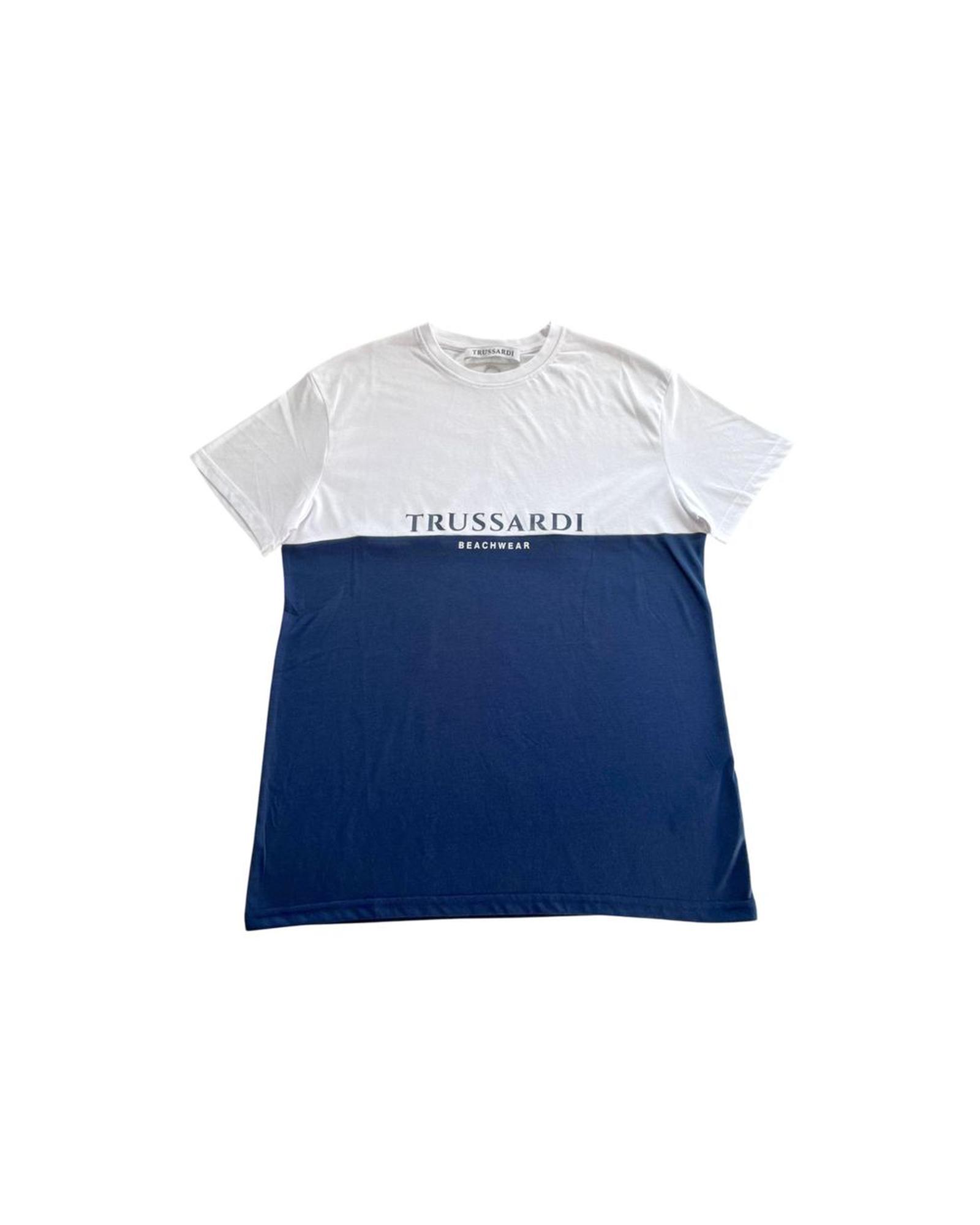 V539-TR-24799-M-202506181032-00 Trussardi Beachwear Men's Blue Polyester T-Shirt - M - Image 1