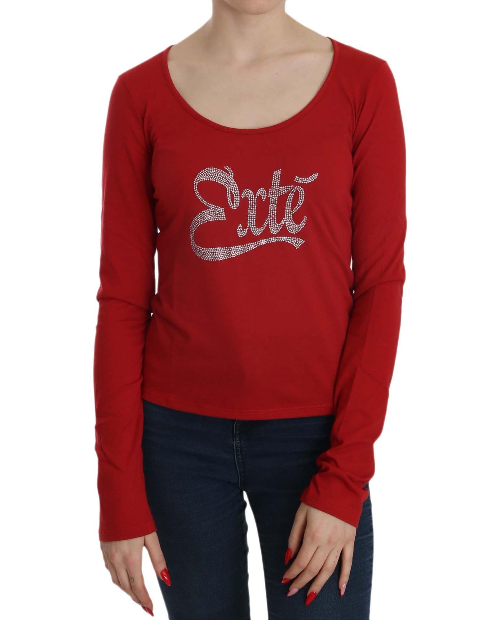 V539-TSH3921-42-202509011720-00 Round Neck Long Sleeve Crystal Embellished Top Blouse 42 IT Women - Image 1