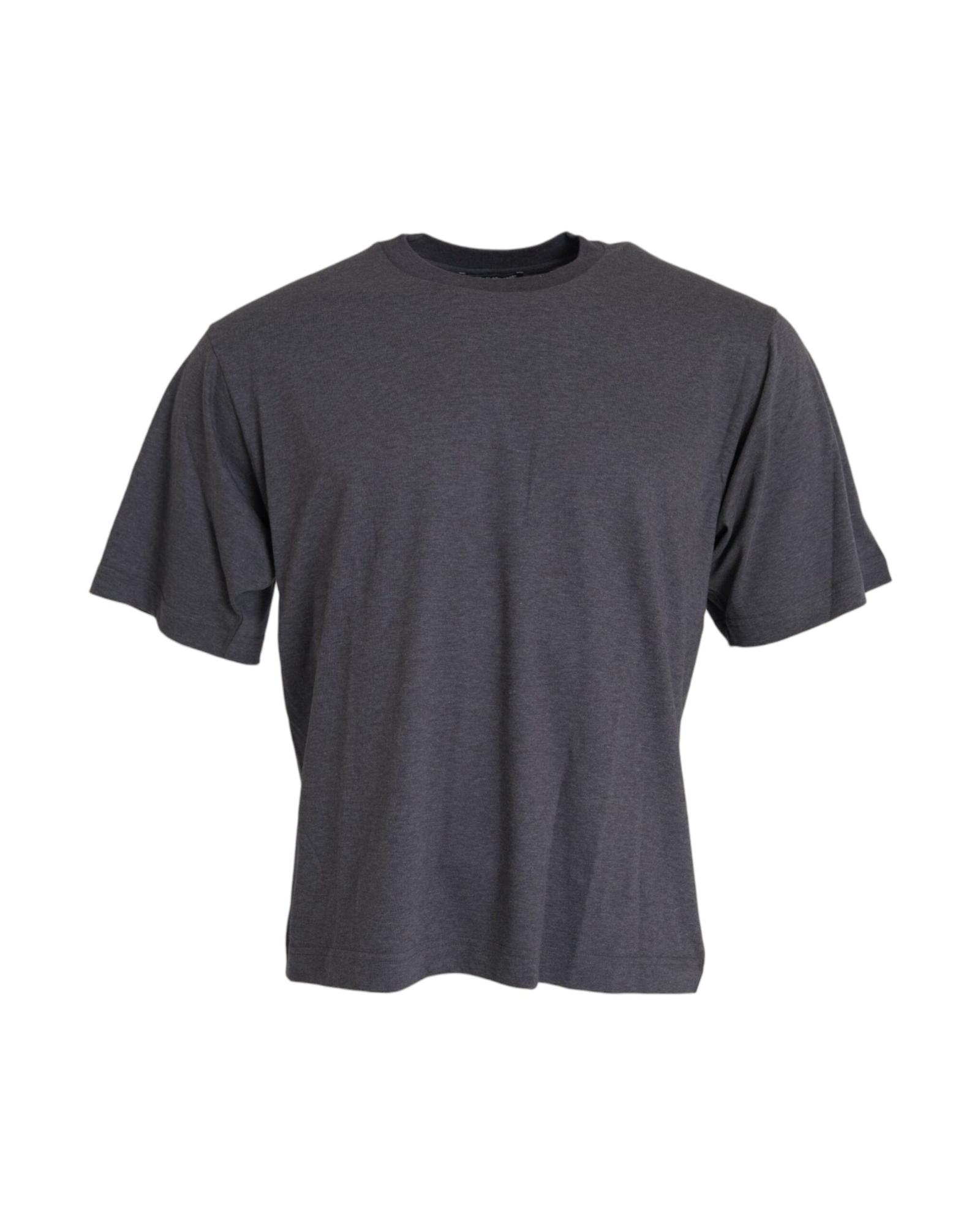 V539-TSH86256-54-202506181142-00 Dolce & Gabbana Men's Gray Cotton Round Neck Short Sleeve T-shirt - 54 IT - Image 1